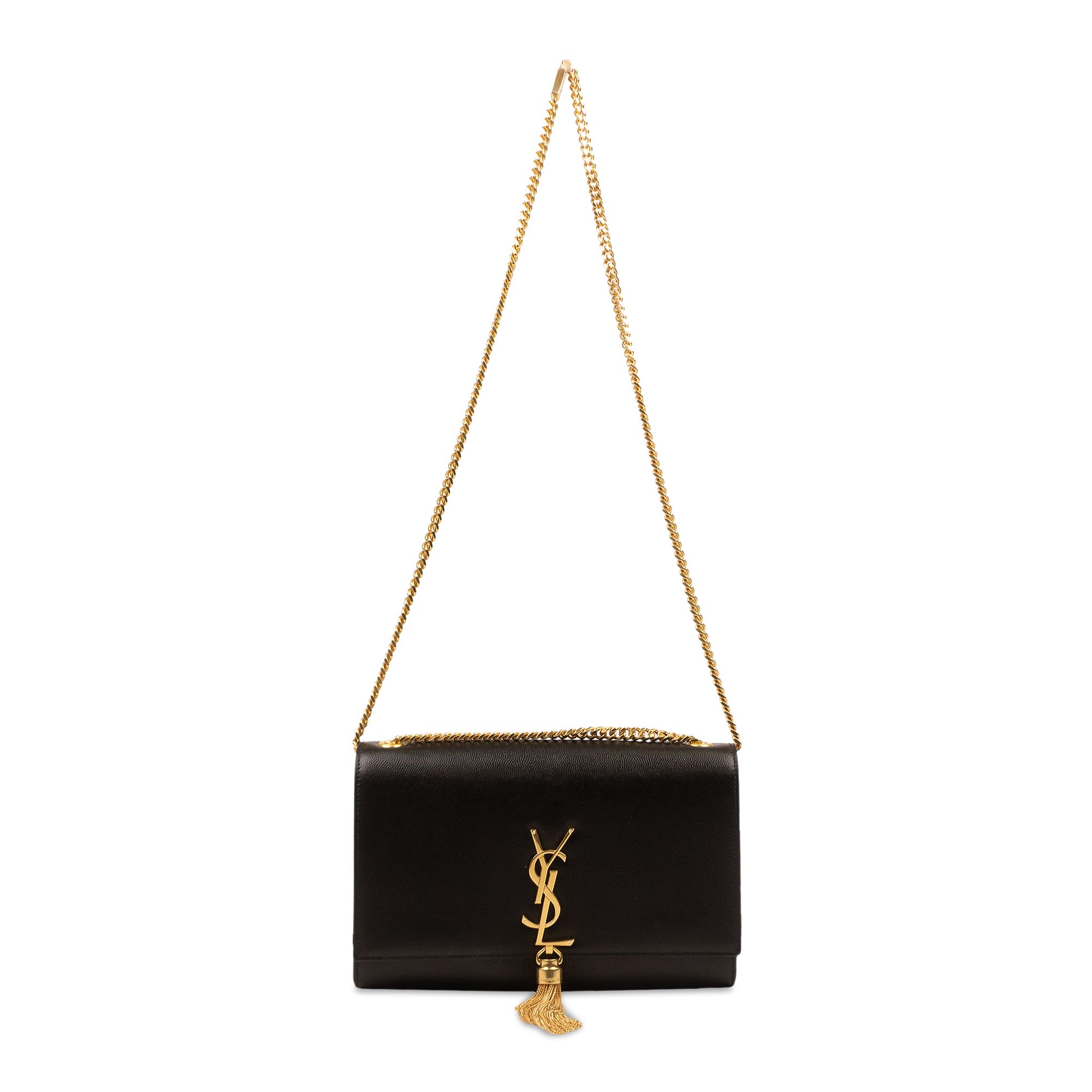 Pre-owned Saint Laurent Kate Tassel Medium Chain Bag 'black'