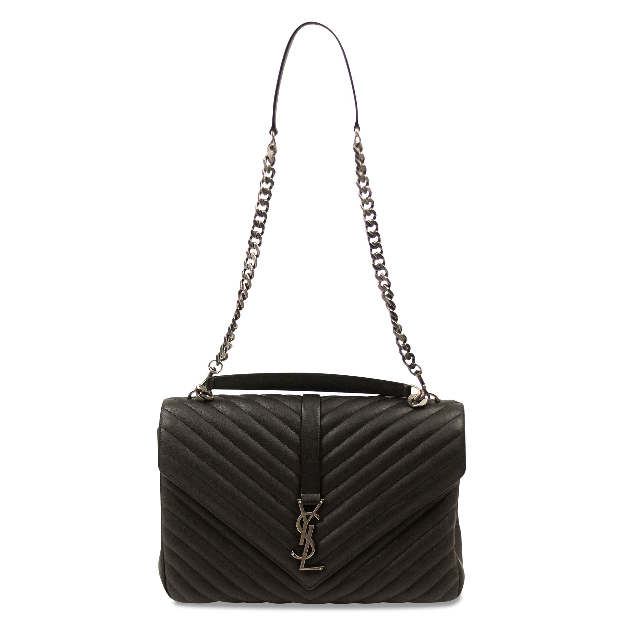 Pre-owned Saint Laurent Large College Chain Crossbody Bag 'black'