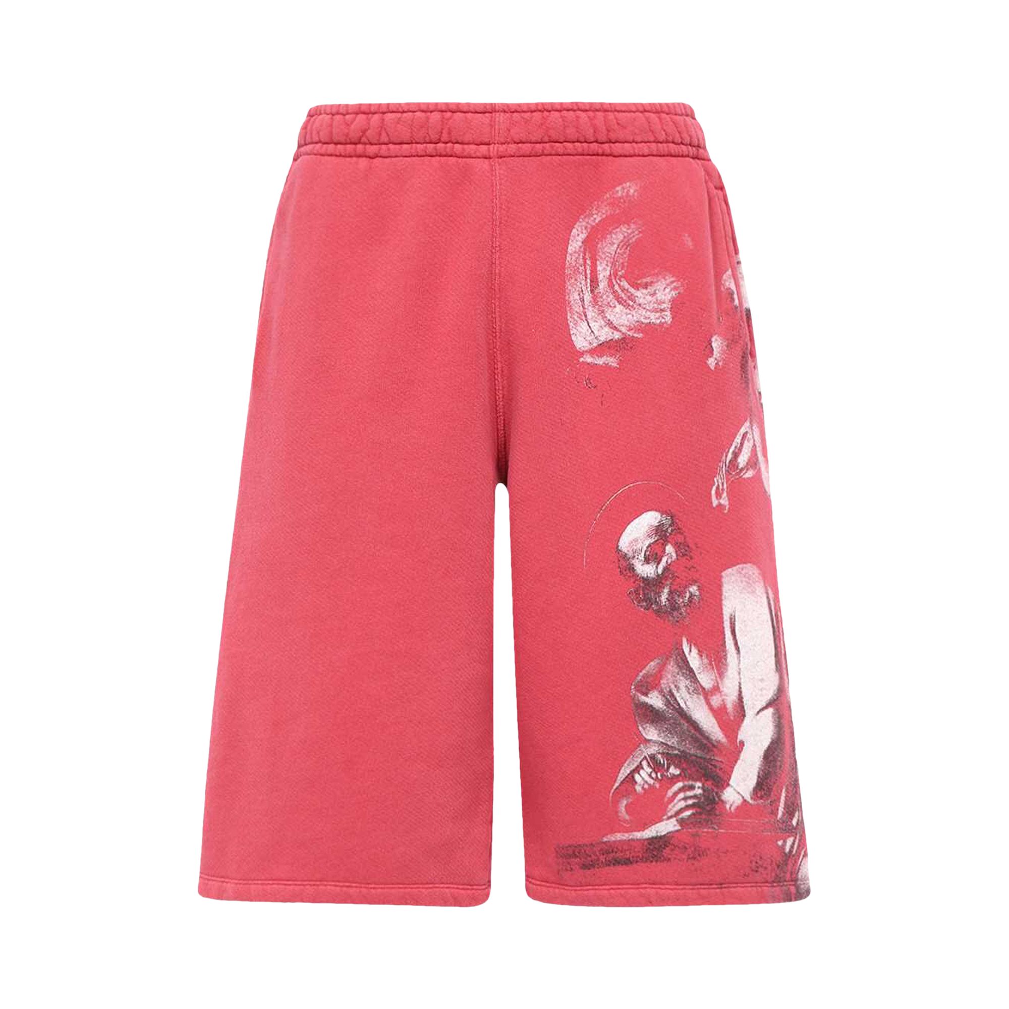 Pre-owned Off-white St. Matthew Over Sweatshort 'rio Red/green' | Men's Size M