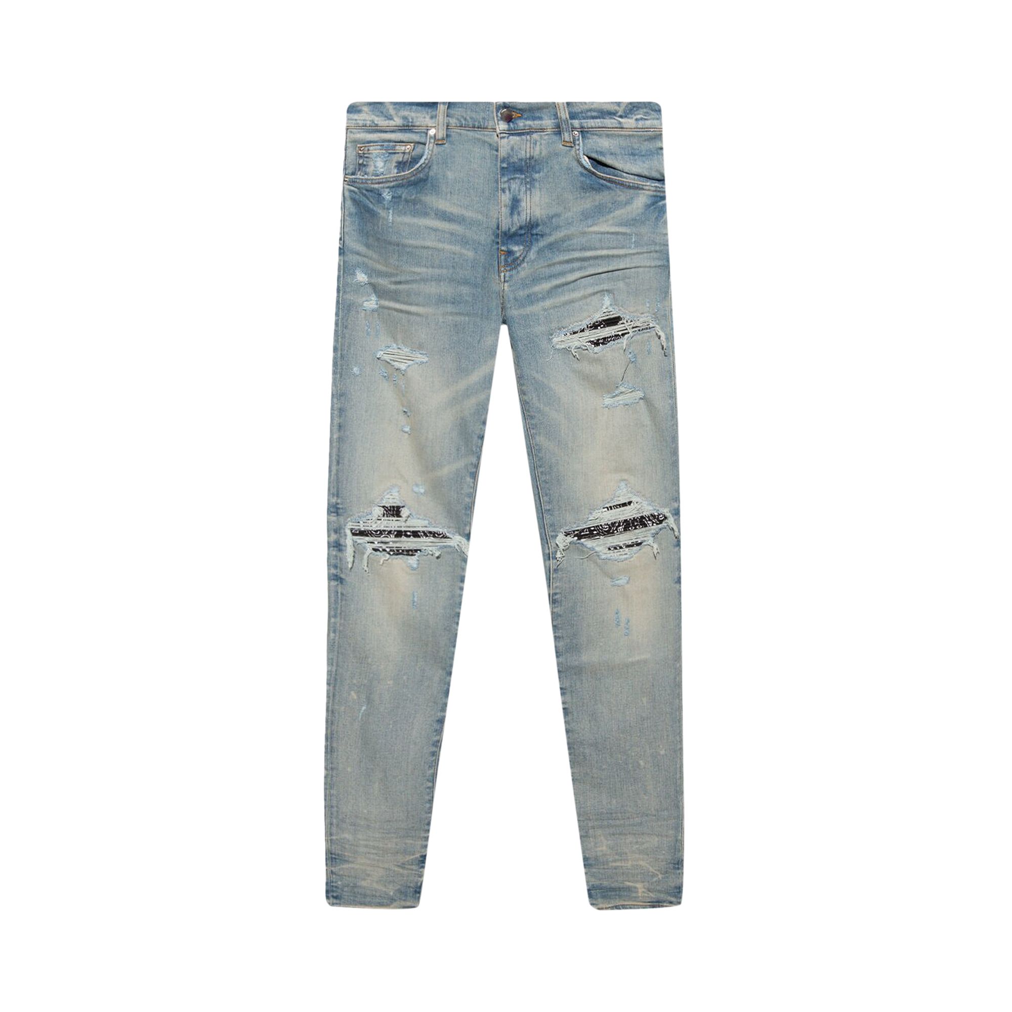 Pre-owned Amiri Mx1 Bandana Jean 'clay Indigo'