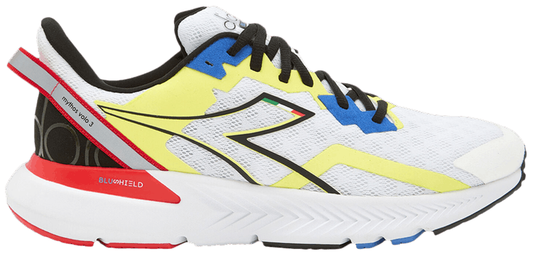 Diadora Mythos Blushield Volo 3 White Yellow Fluorescent