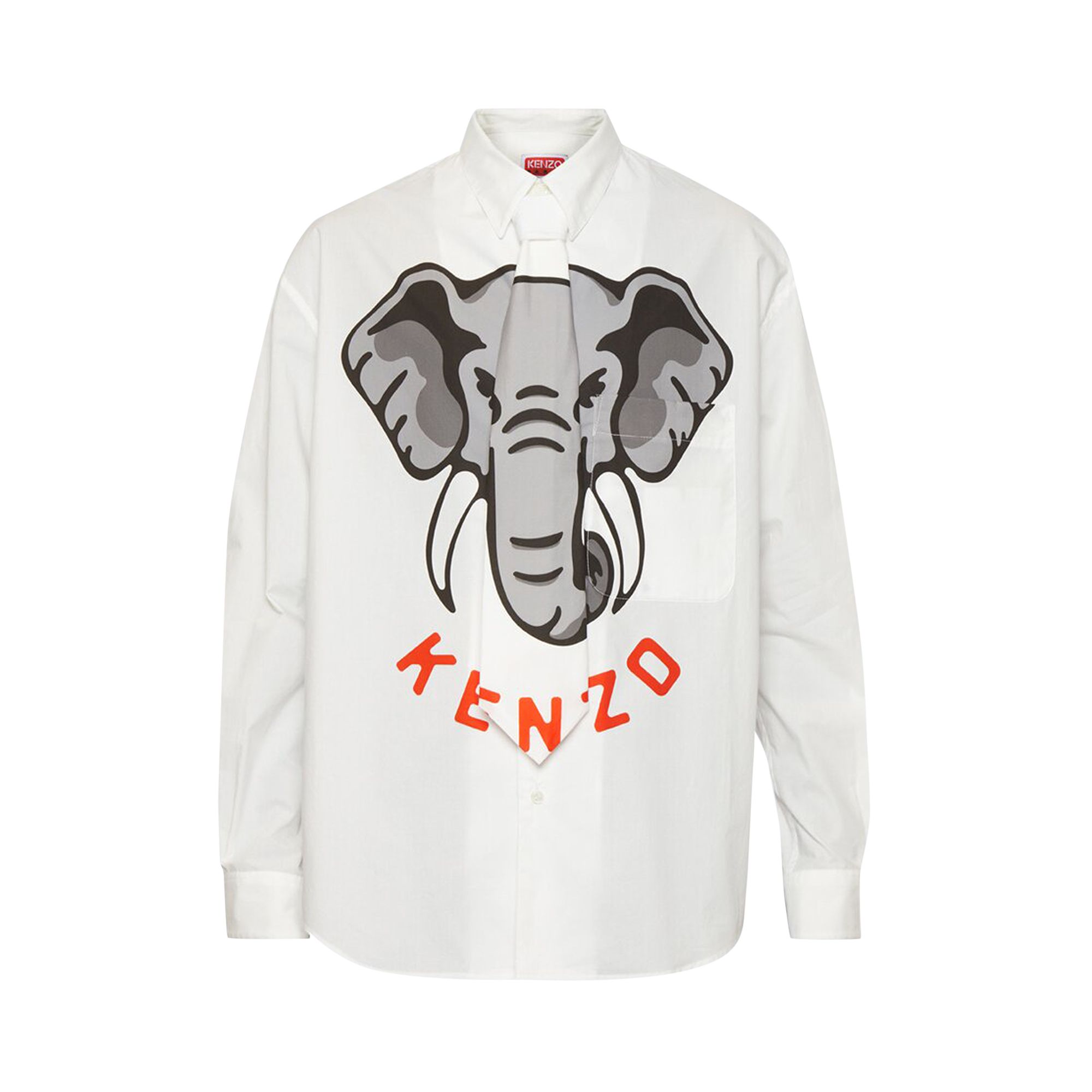 Pre-owned Kenzo Tie Casual Shirt 'off White' | Cream | Men's Size 43
