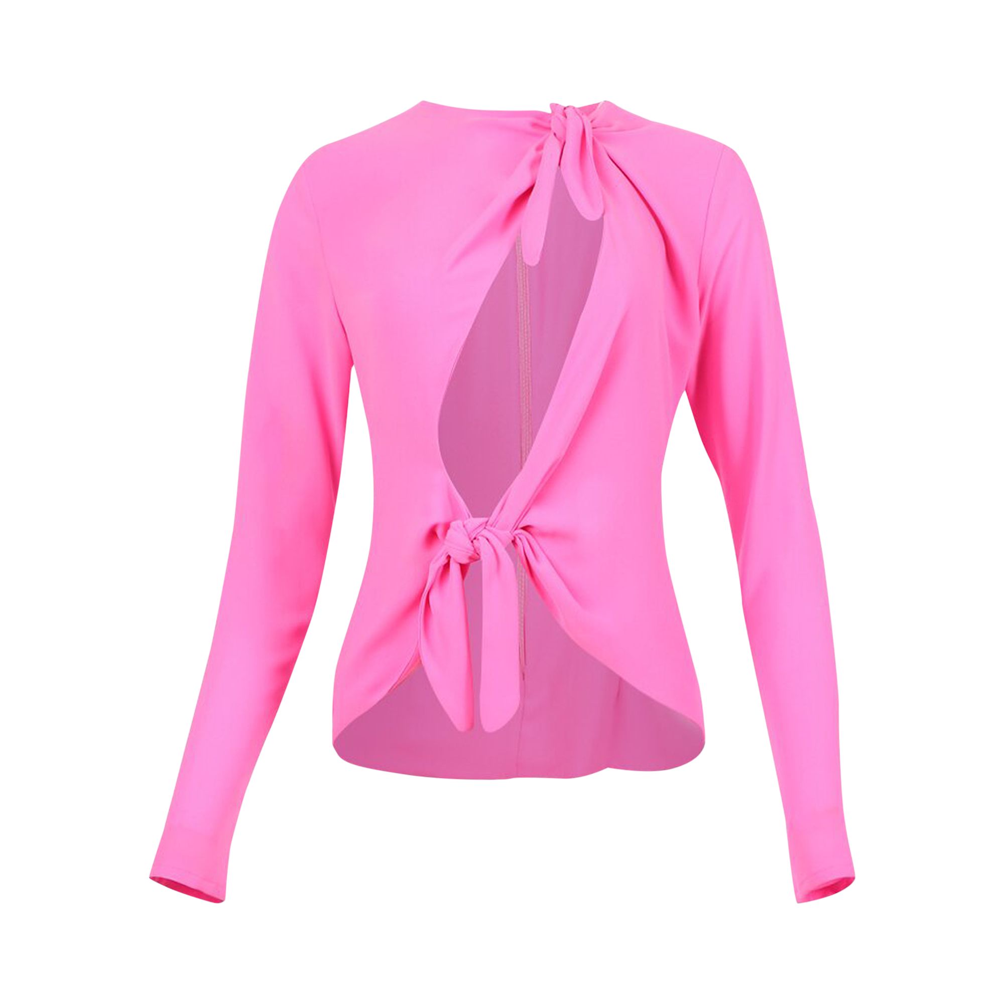 Pre-owned Attico The Zelda Blouse 'neon Fuchsia' | Pink | Women's Size 38