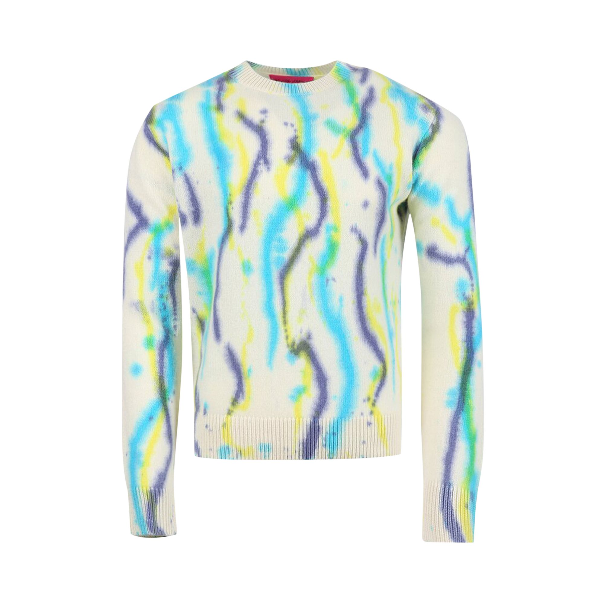Pre-owned The Elder Statesman Watercolor Crew 'ivory/multicolor' | White | Men's Size S