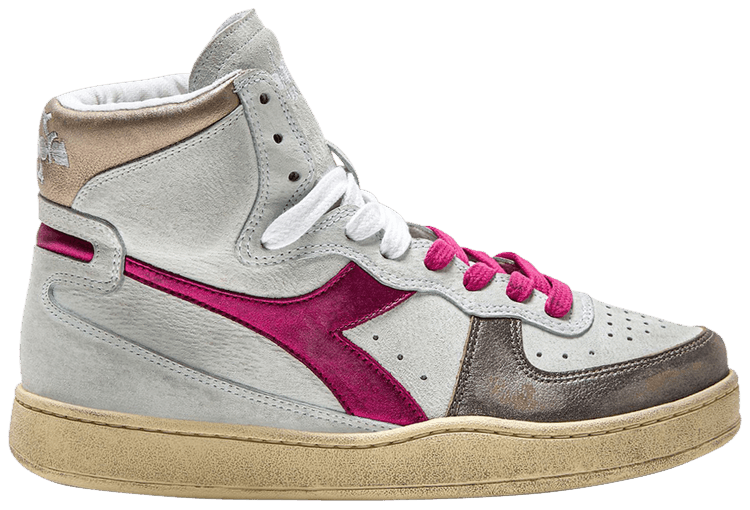 Diadora Wmns Mi Basket Metal   White Fuchsia Red
