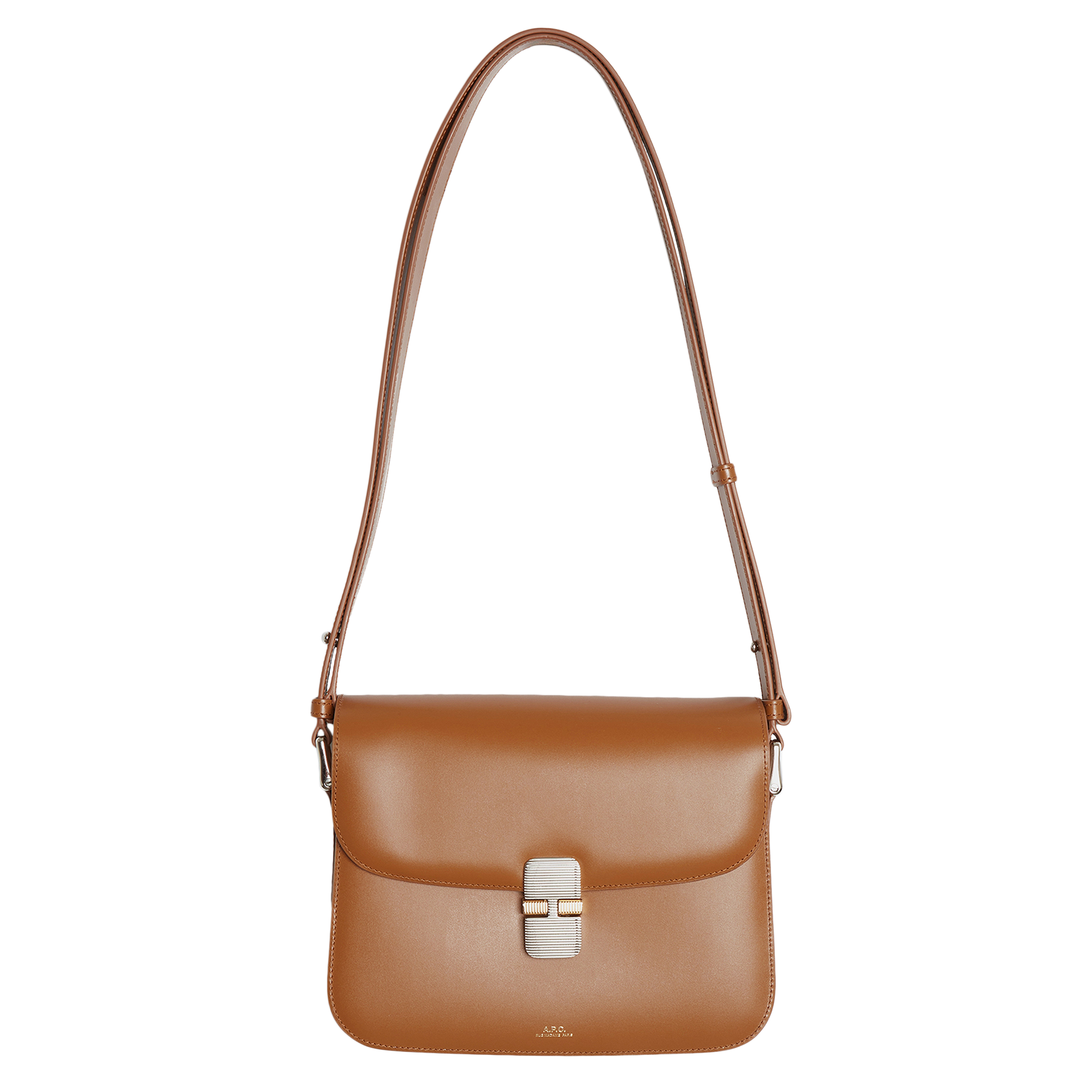 Pre-owned Apc A.p.c. Grace Smooth Leather Bag 'honey' In Tan