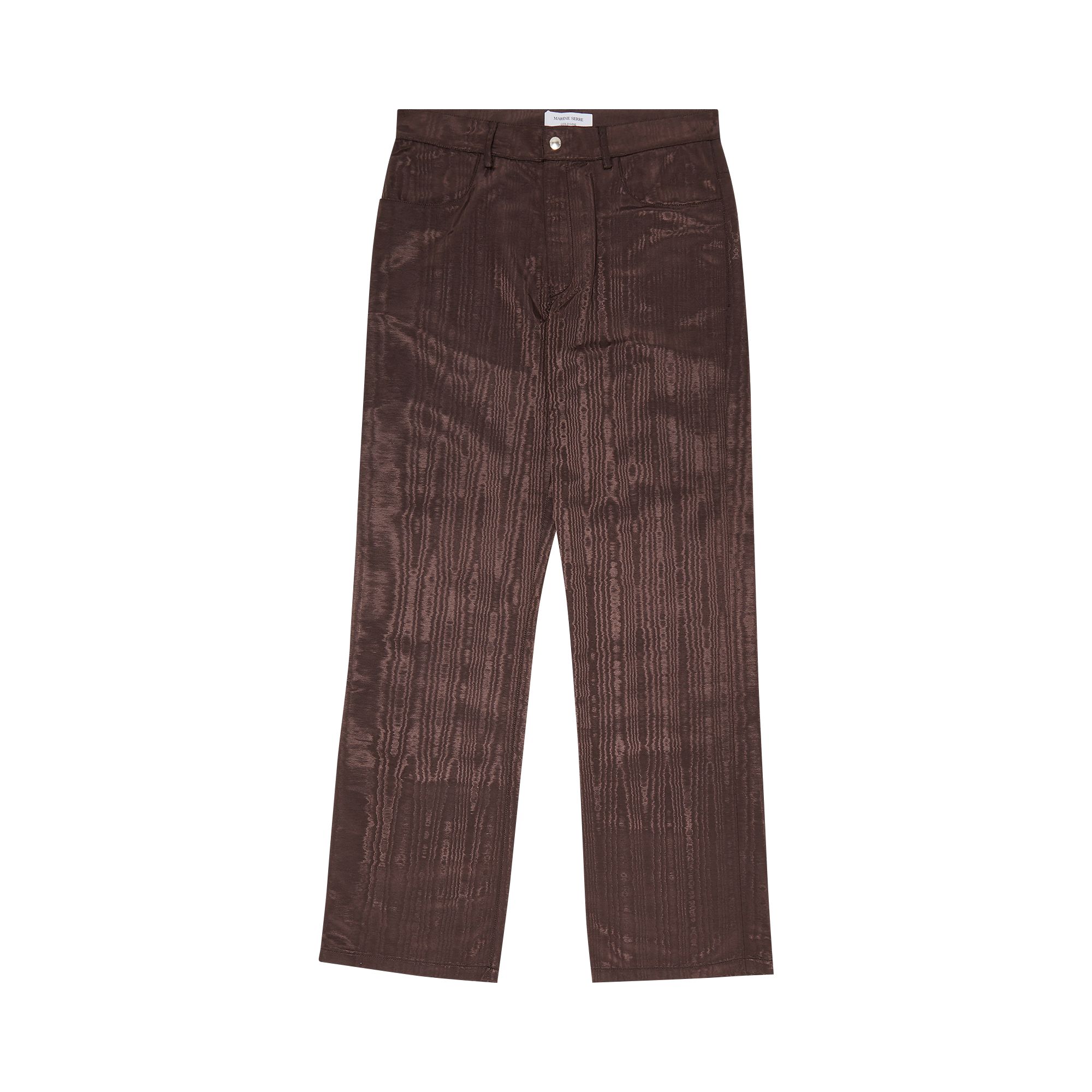 Pre-owned Marine Serre Regenerated Moire Wide Leg Pants 'brown' | Men's Size 52