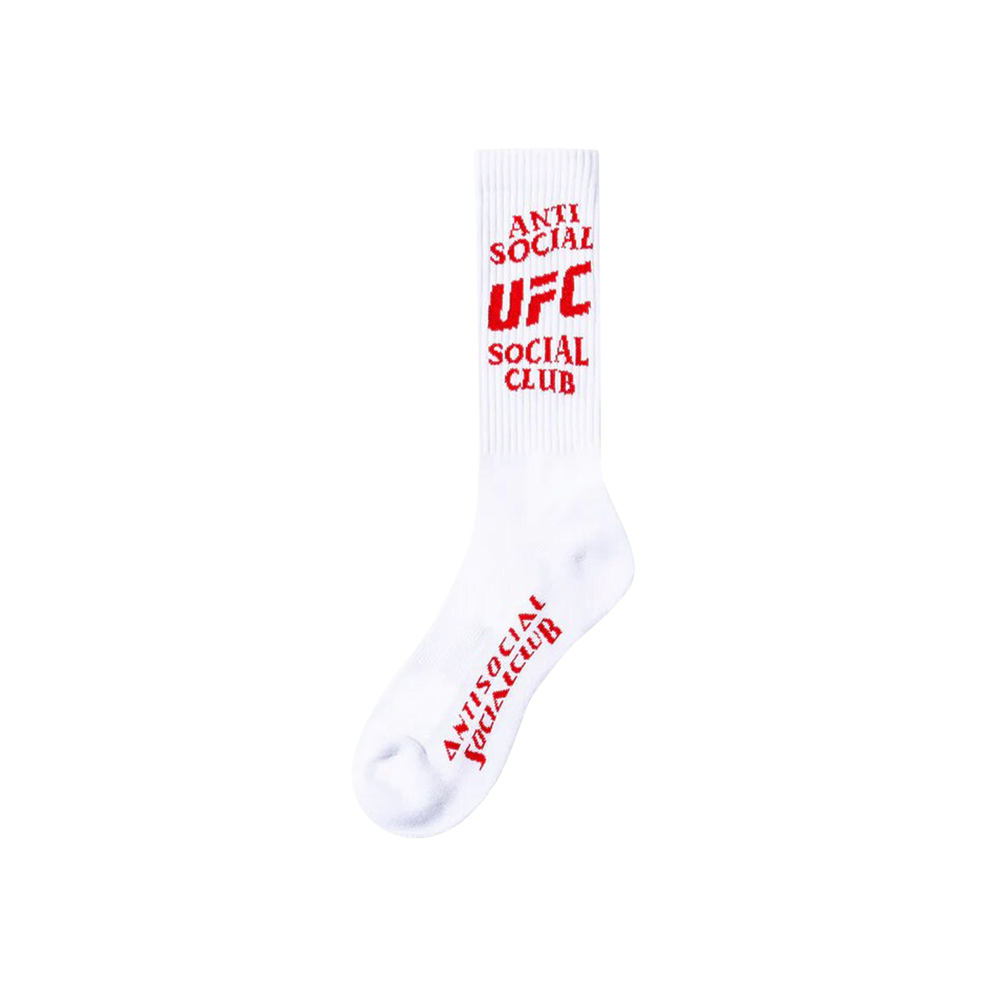 Pre-owned Anti Social Social Club X Ufc Footwork Socks 'white' | Men's Size Xxl