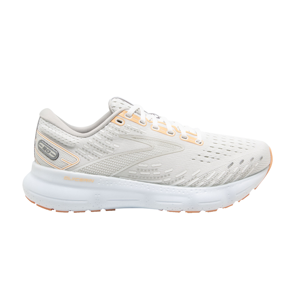 Pre-owned Brooks Wmns Glycerin 20 'white Peach'