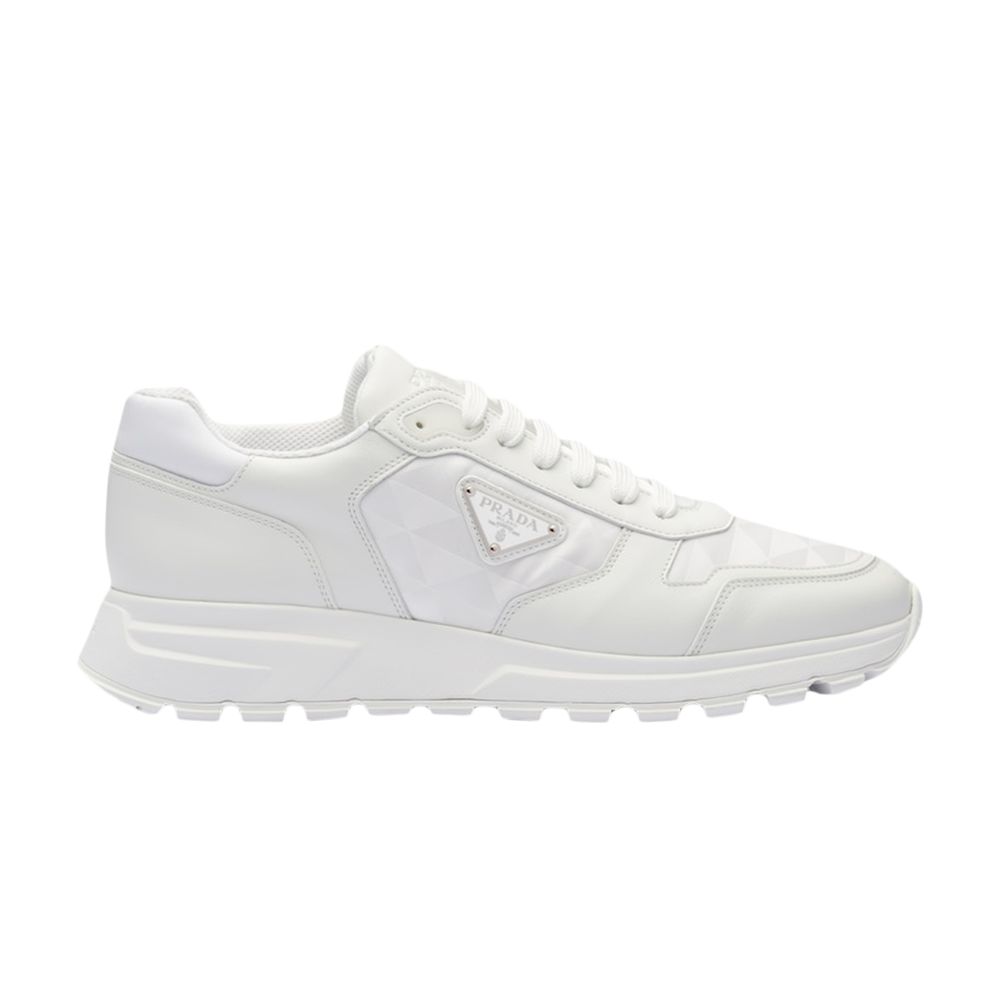 Pre-owned Prada Leather And Re-nylon 'white'