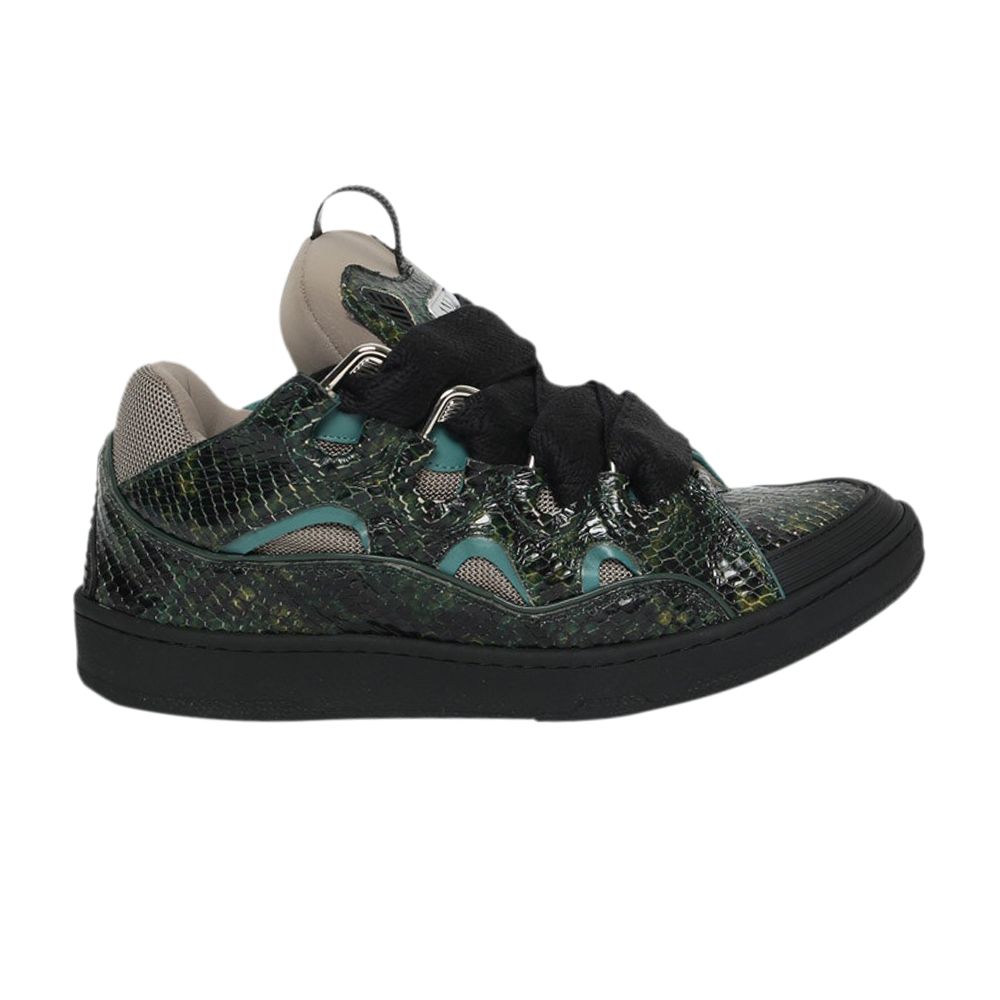 Pre-owned Lanvin Curb Sneakers 'bottle Green Python' | Men's Size 41