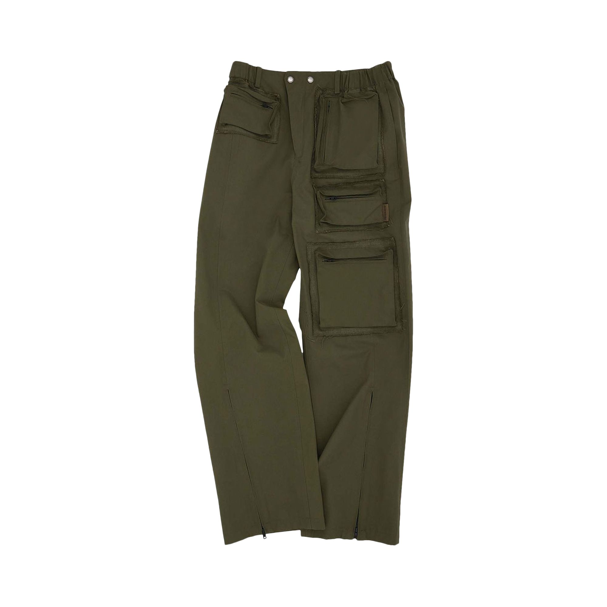 Pre-owned Andersson Bell Raw Edge Multi Pocket Pants 'khaki' In Brown