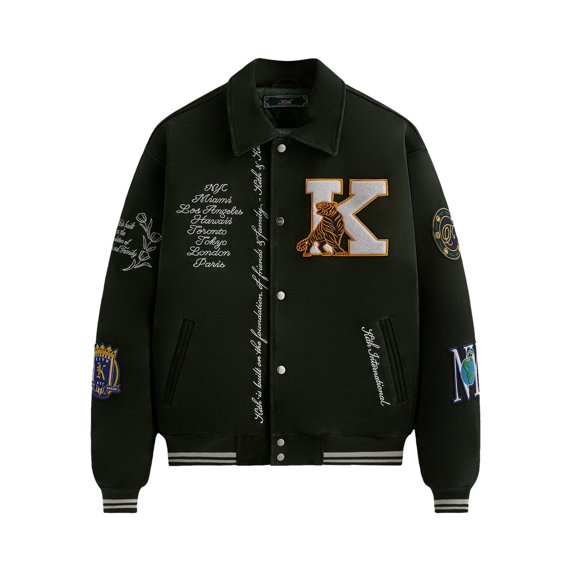 Pre-owned Kith Suede Coaches Jacket 'stadium' | Green | Men's Size Xl