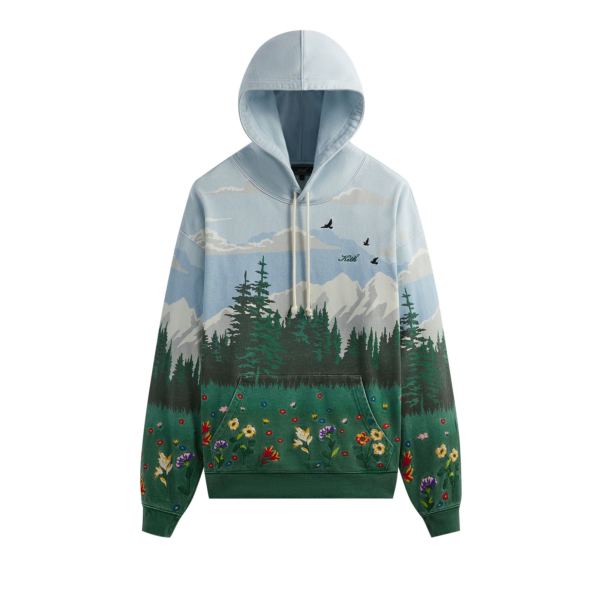 Pre-owned Kith Scenic Fleece Nelson Hoodie 'larimar' | Multi-color | Men's Size M