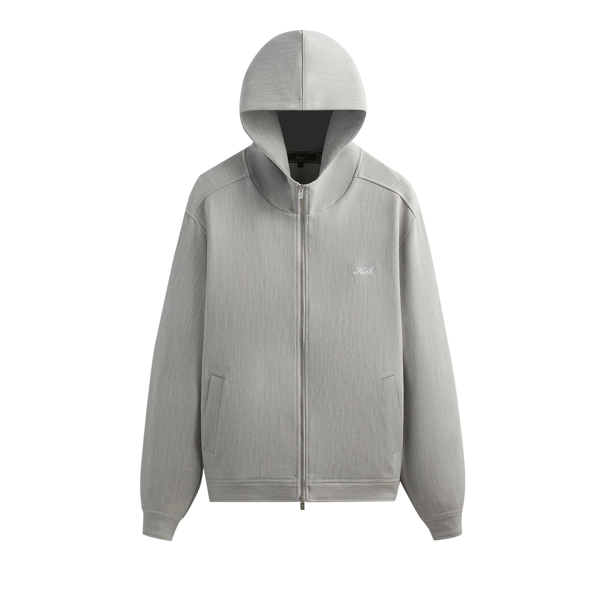 Click to view more detailed imagery on our partner's website Pre-owned Kith Double Weave Selfridge Zip Up Hoodie 'light Heather Grey'