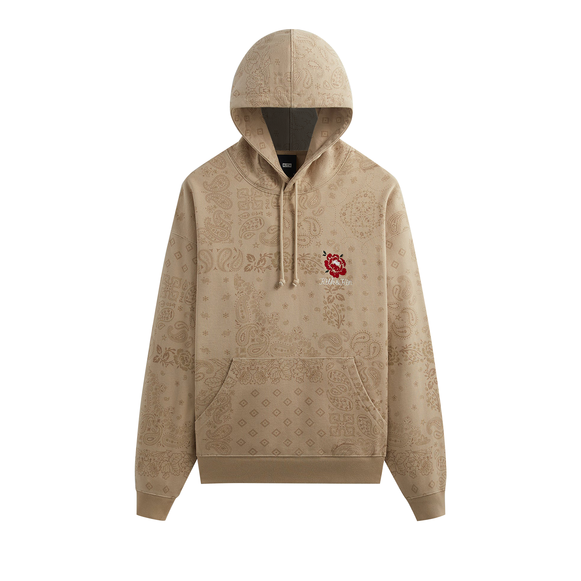 Pre-owned Kith Paisley Nelson Hoodie 'canvas' In Tan