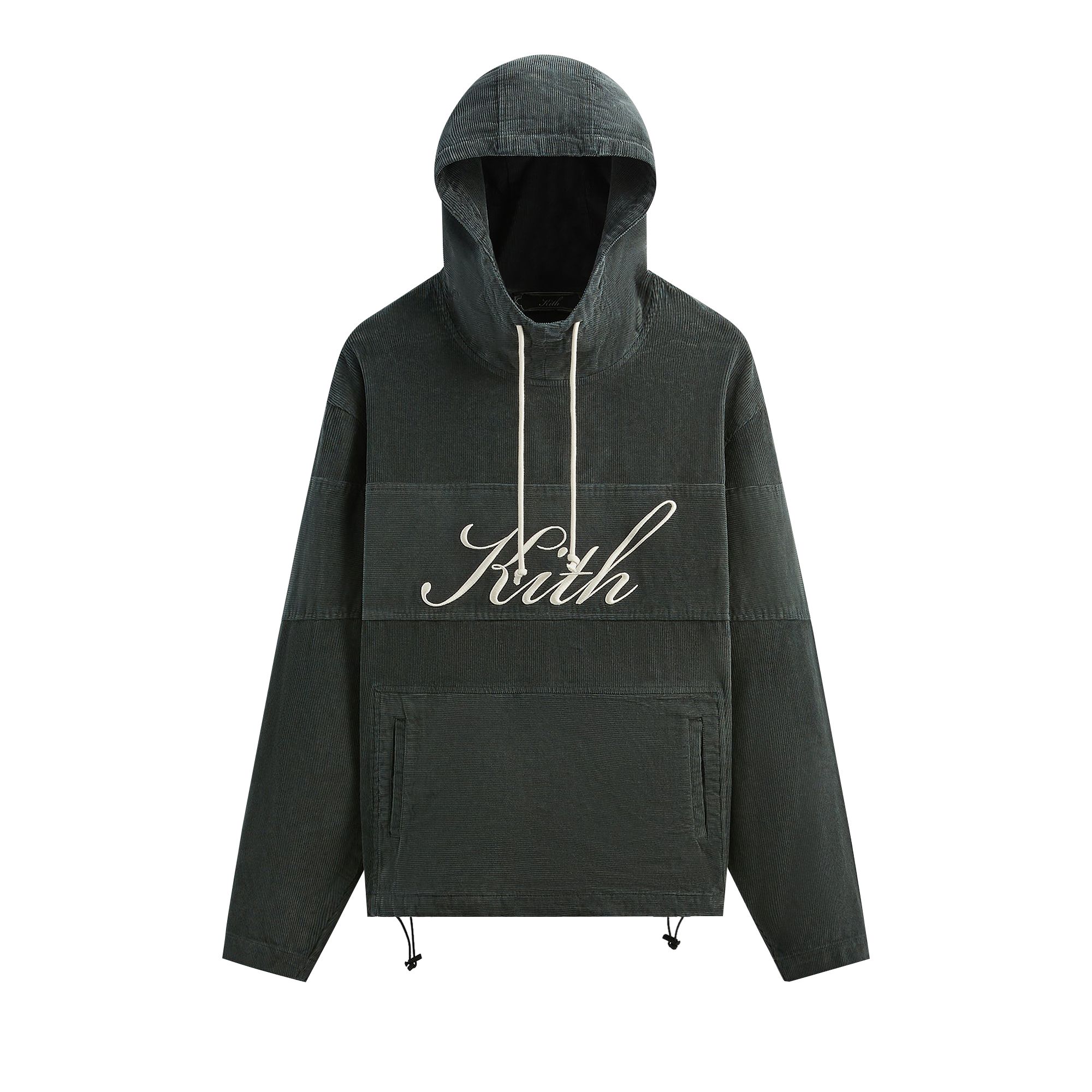 Kith Washed Corduroy Caden Hoodie 'Machine' | Green | Men's Size L