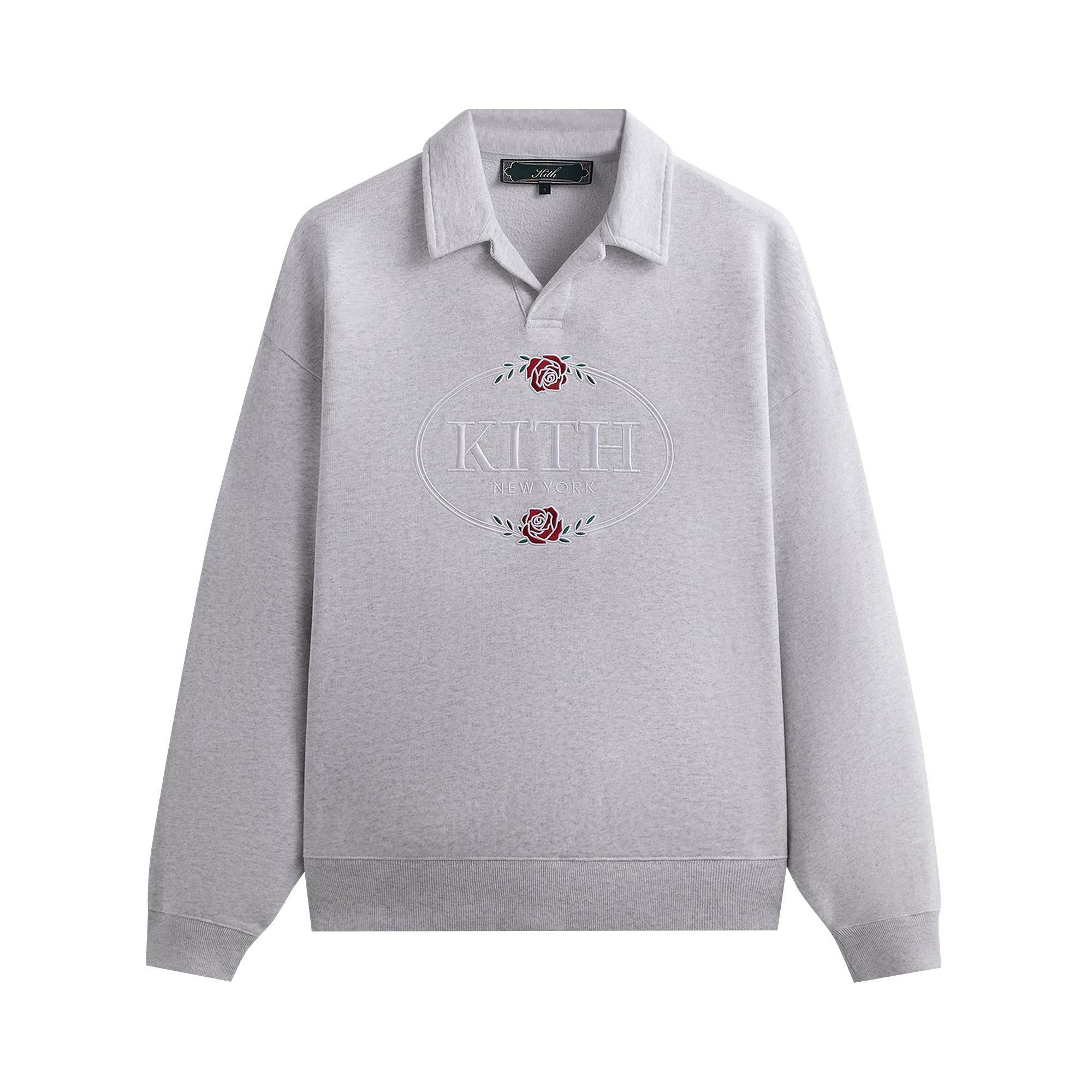 Kith Nelson Collared Pullover 'Light Heather Grey' | Men's Size M