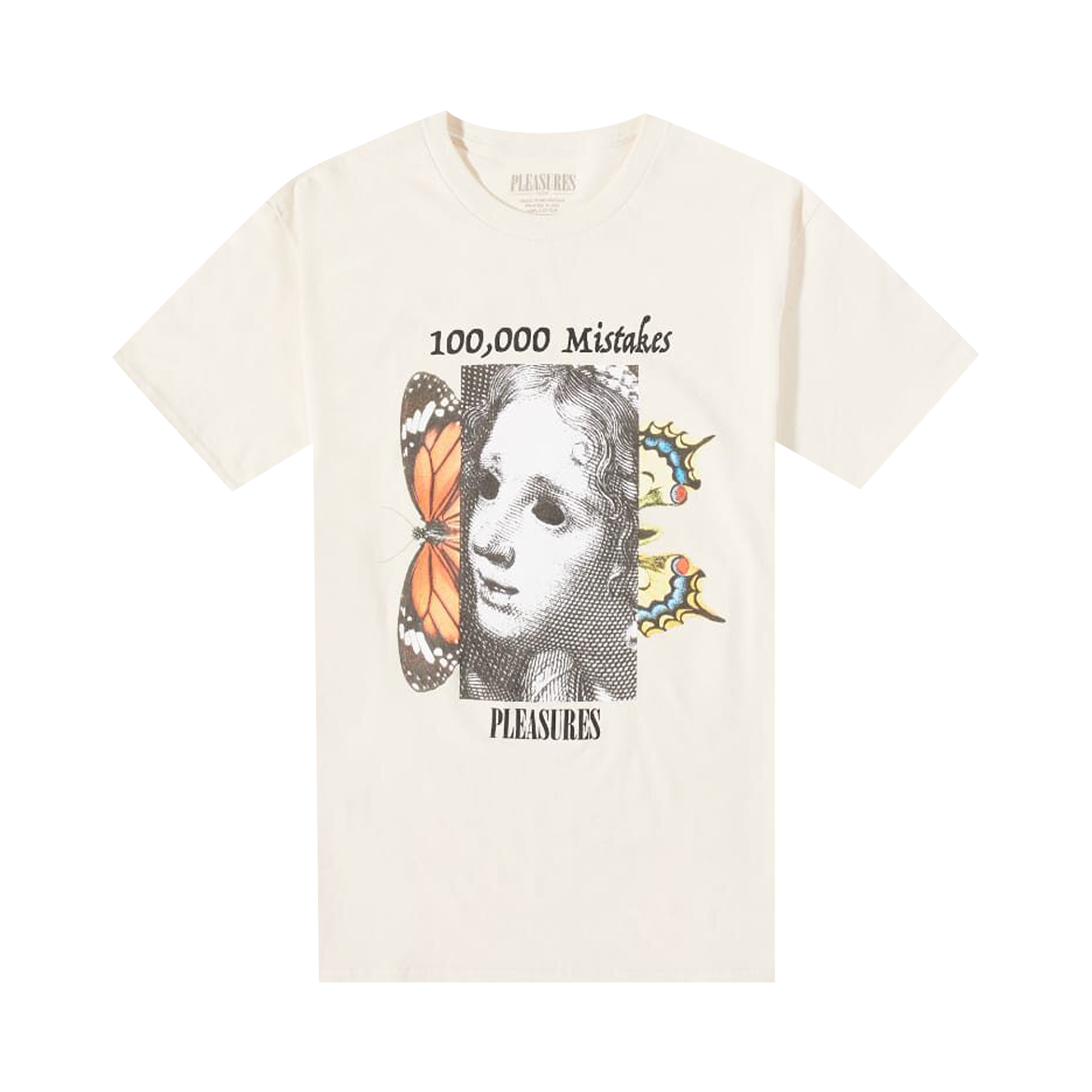 Pre-owned Pleasures Mistakes T-shirt 'natural' In Cream