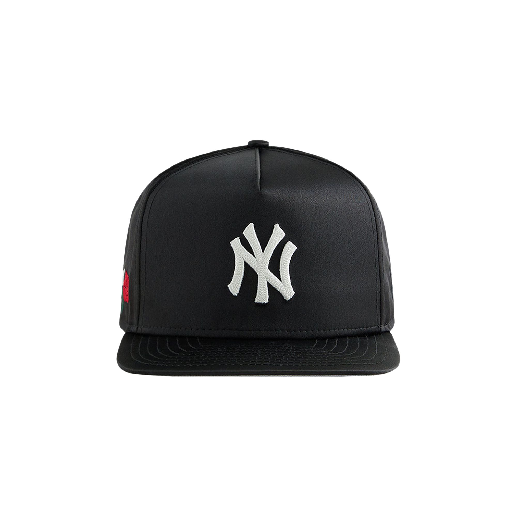 Pre-owned Kith & New Era For The New York Yankees Satin 9fifty A-frame Snapback 'black'