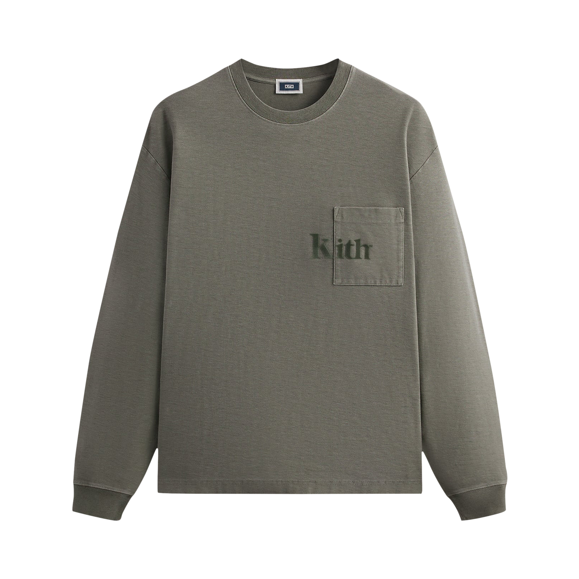 Pre-owned Kith Long-sleeve Quinn Tee 'haze' In Green