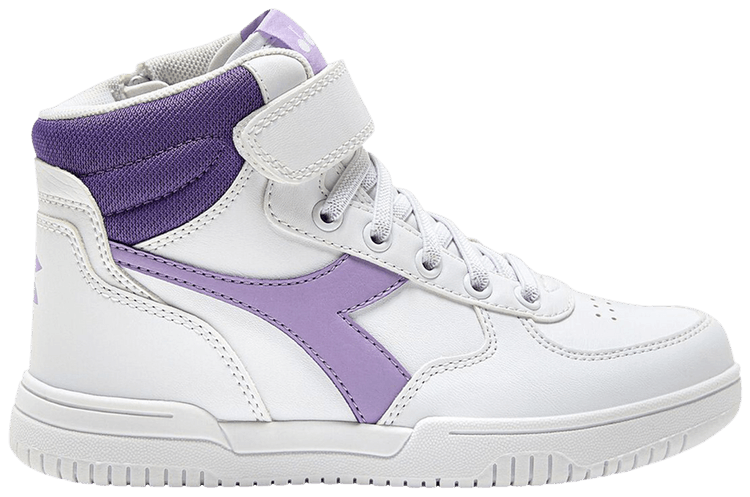 Diadora Raptor Mid Little Kid White Purple Rose