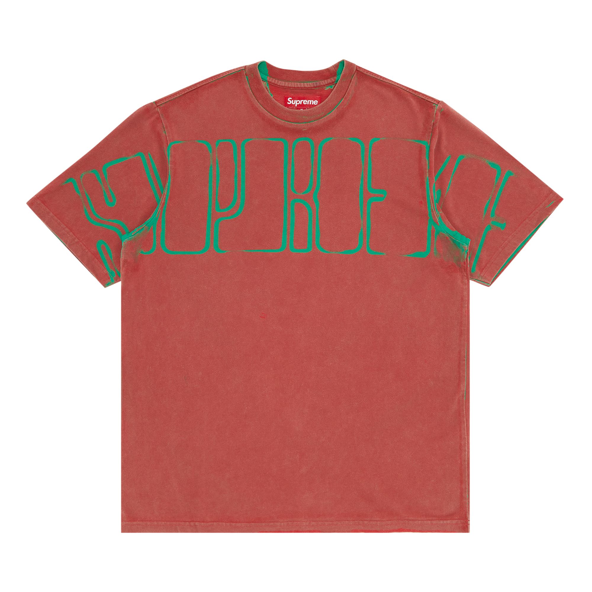 Supreme Overprint Knockout Short-Sleeve Top 'Bright Red' | Men's Size L
