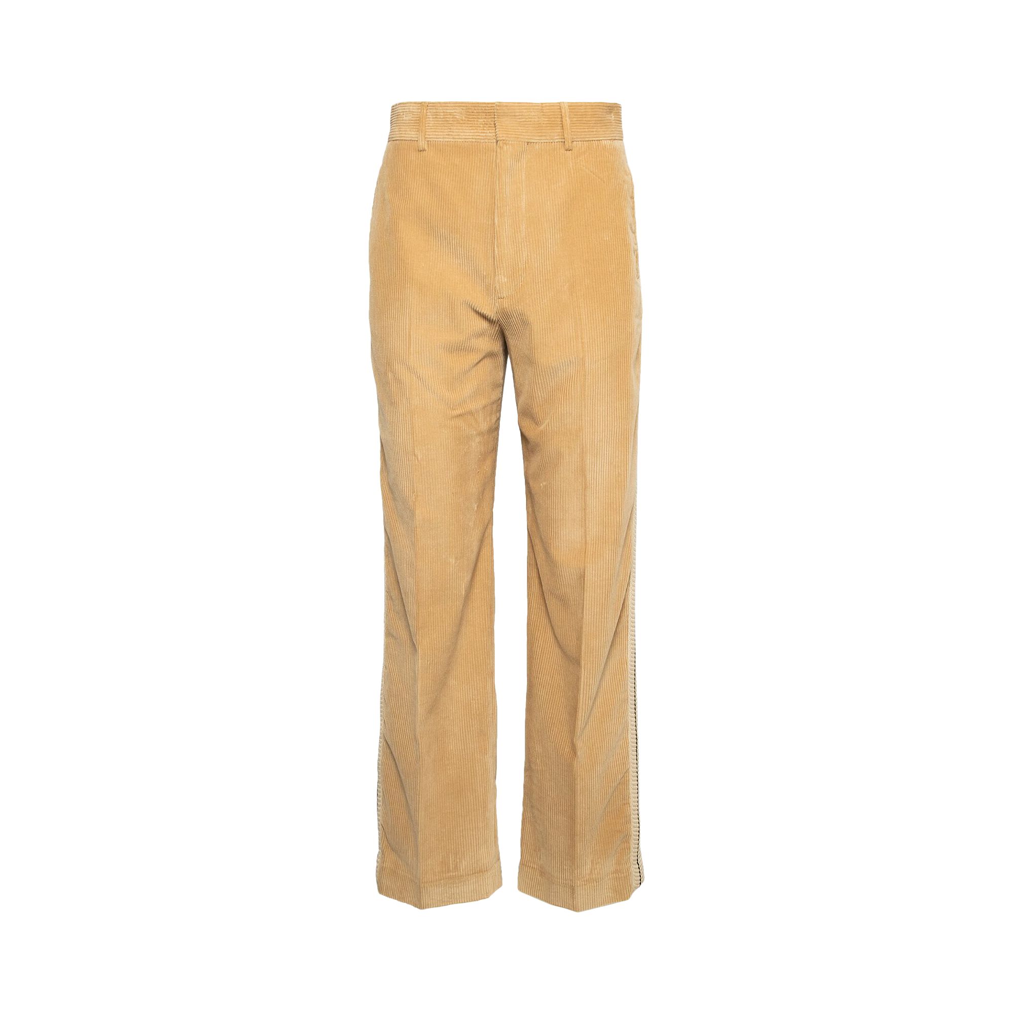 Pre-owned Palm Angels Corduroy Suit Tape Pants 'beige/off White' | Tan | Men's Size 50 In Brown