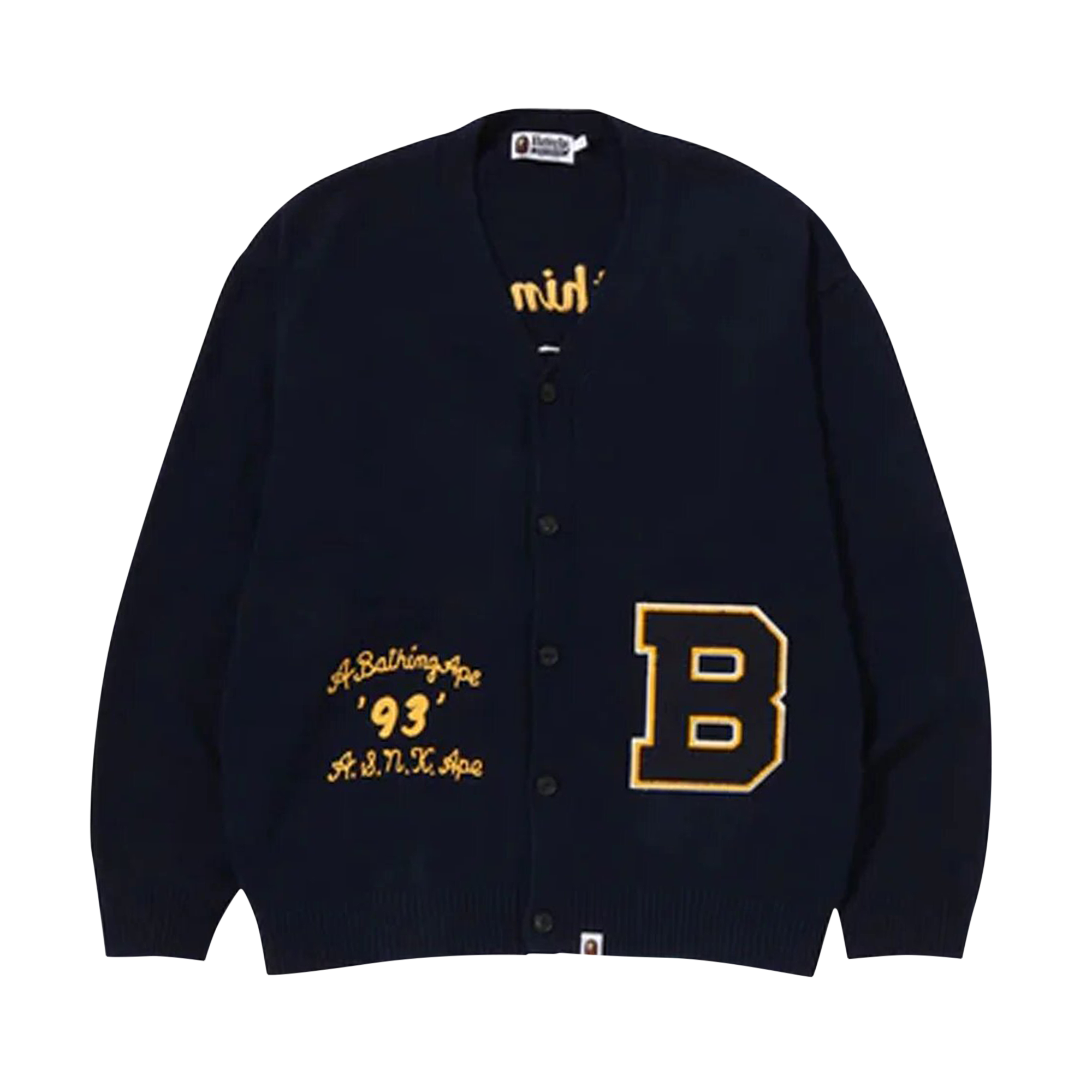 Pre-owned Bape Knit Cardigan 'navy' In Blue