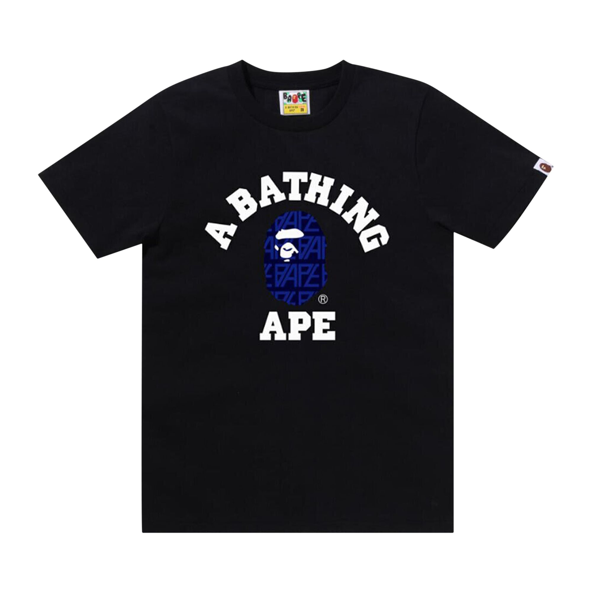 Pre-owned Bape Logo Monogram College Tee 'black/navy'