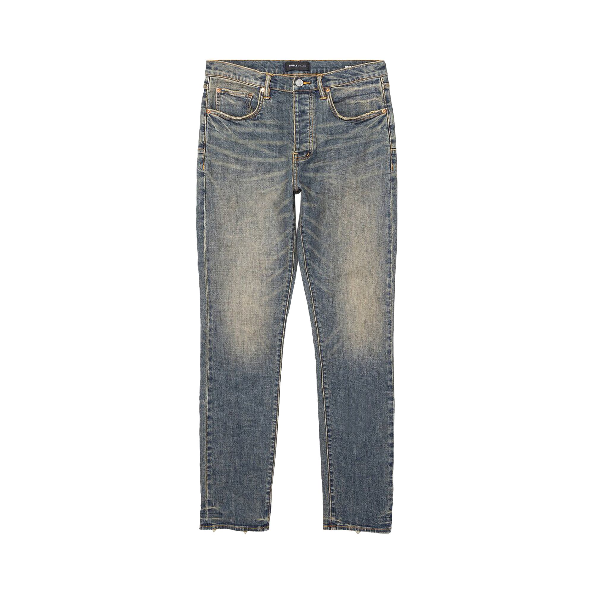 Pre-owned Purple Brand Vintage Aged Slim Denim 'mid Indigo' In Blue