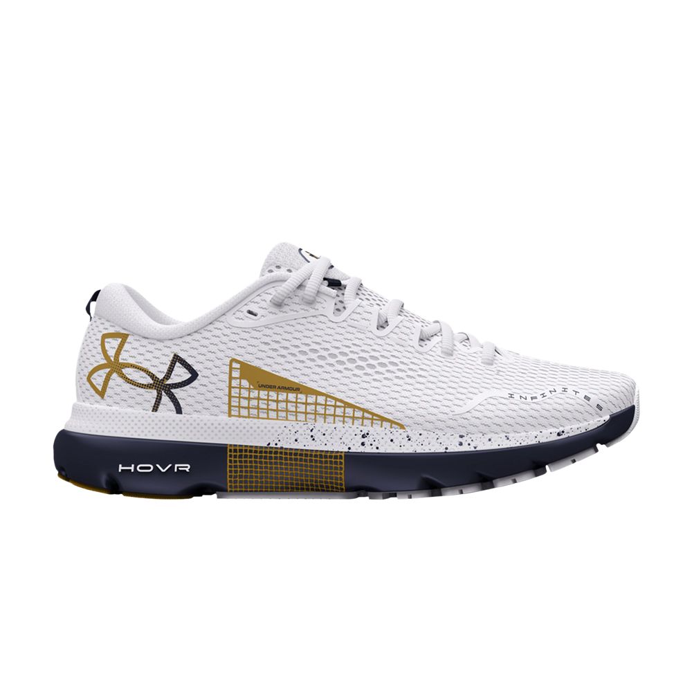 Pre-owned Under Armour Hovr Infinite 5 Collegiate 'university Of Notre Dame' | White | Men's Size 16