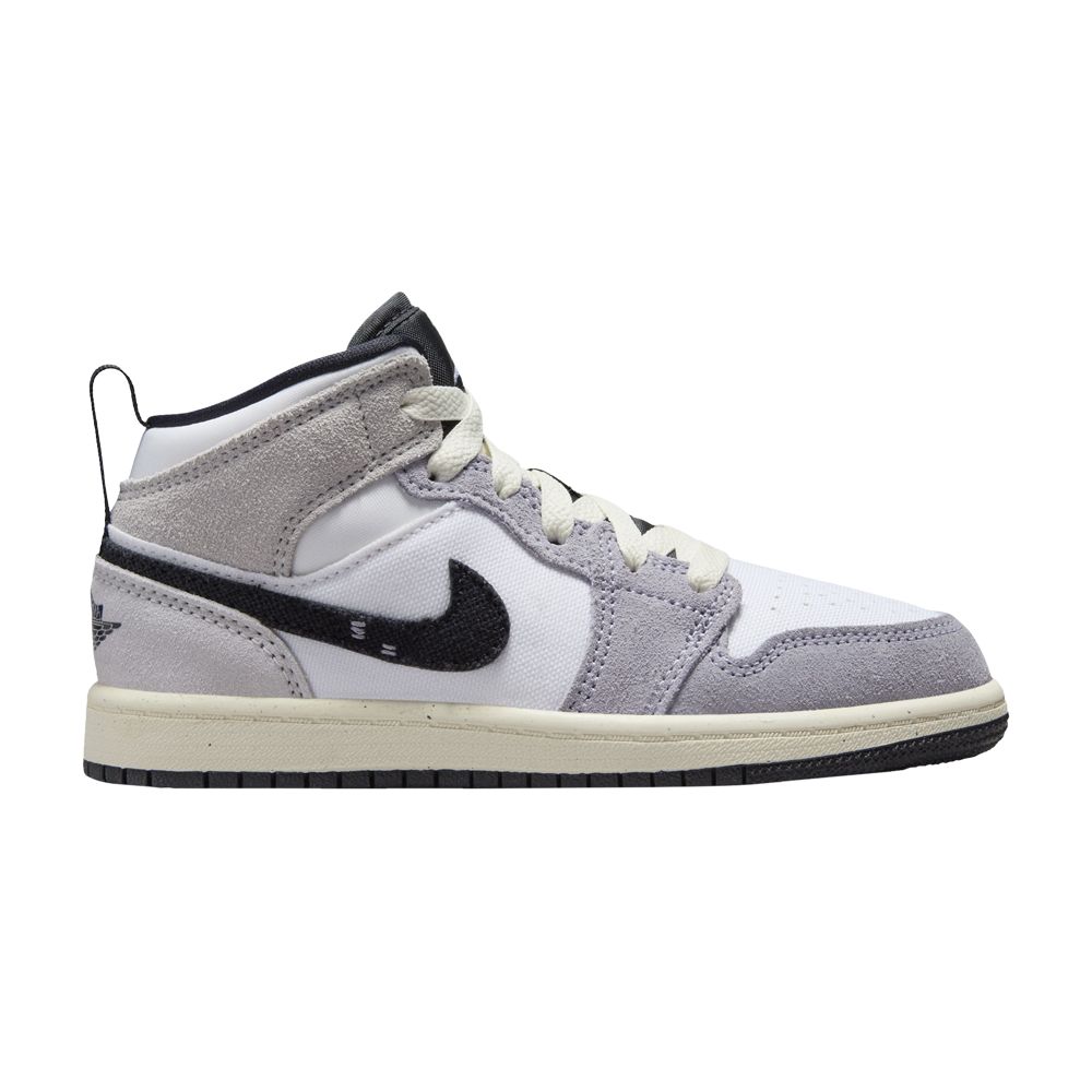Pre-owned Air Jordan 1 Mid Se Craft Ps 'inside Out - Cement Grey' | Kid's Size 2.5 In Gray