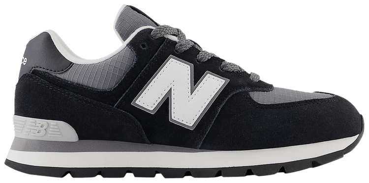 New Balance 574 Big Kid Black White