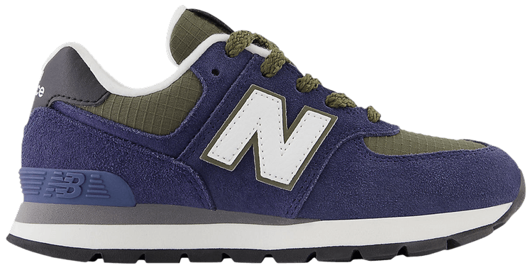 New Balance 574 Little Kid Wide Team Navy Dark Moss