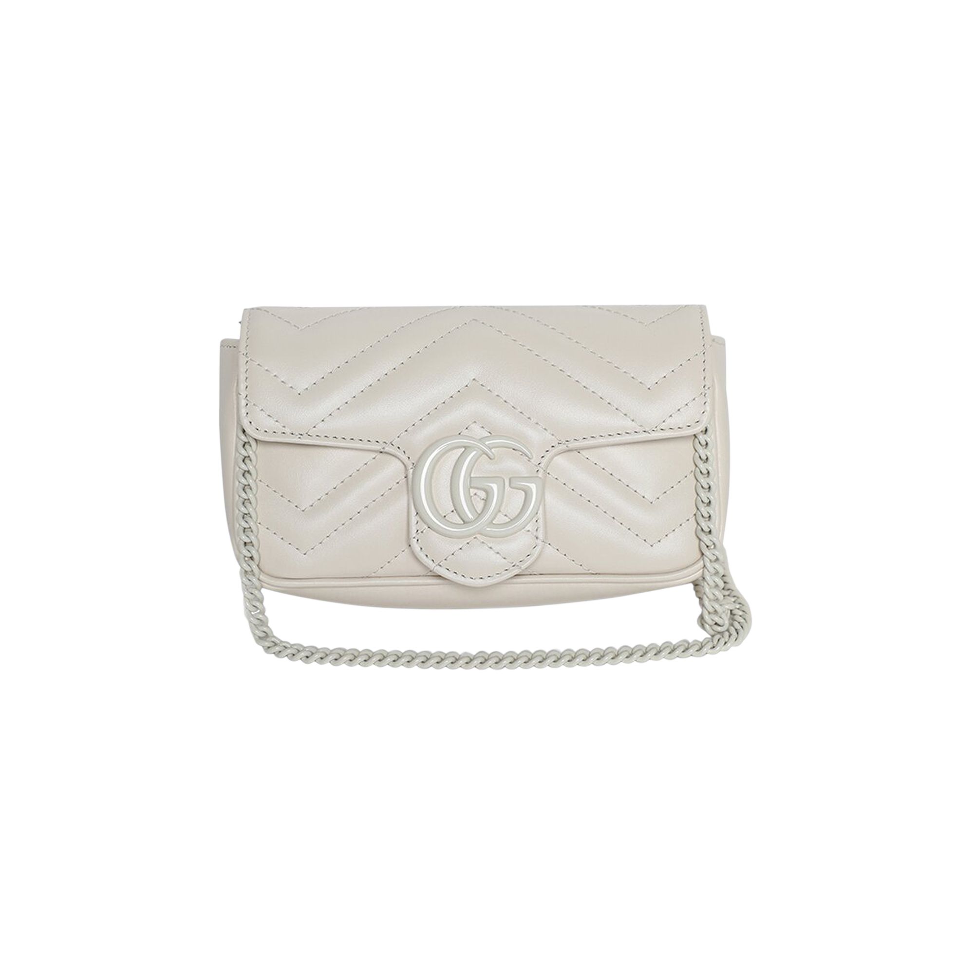 Pre-owned Gucci Gg Marmont Matelasse Super Mini Bag 'white'