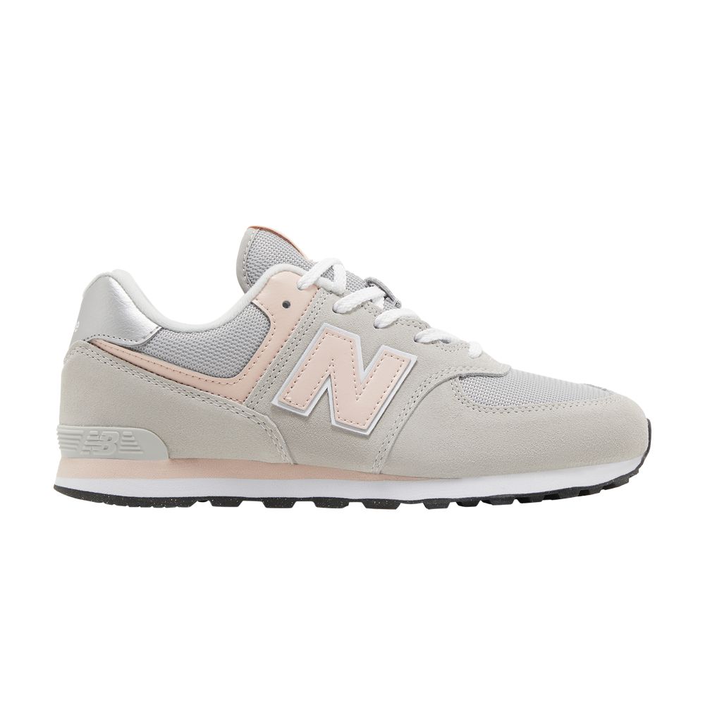New Balance 574 Big Kid Wide 'Core Pack - Rain Cloud Pink Haze' | Grey | Kid's Size 3.5