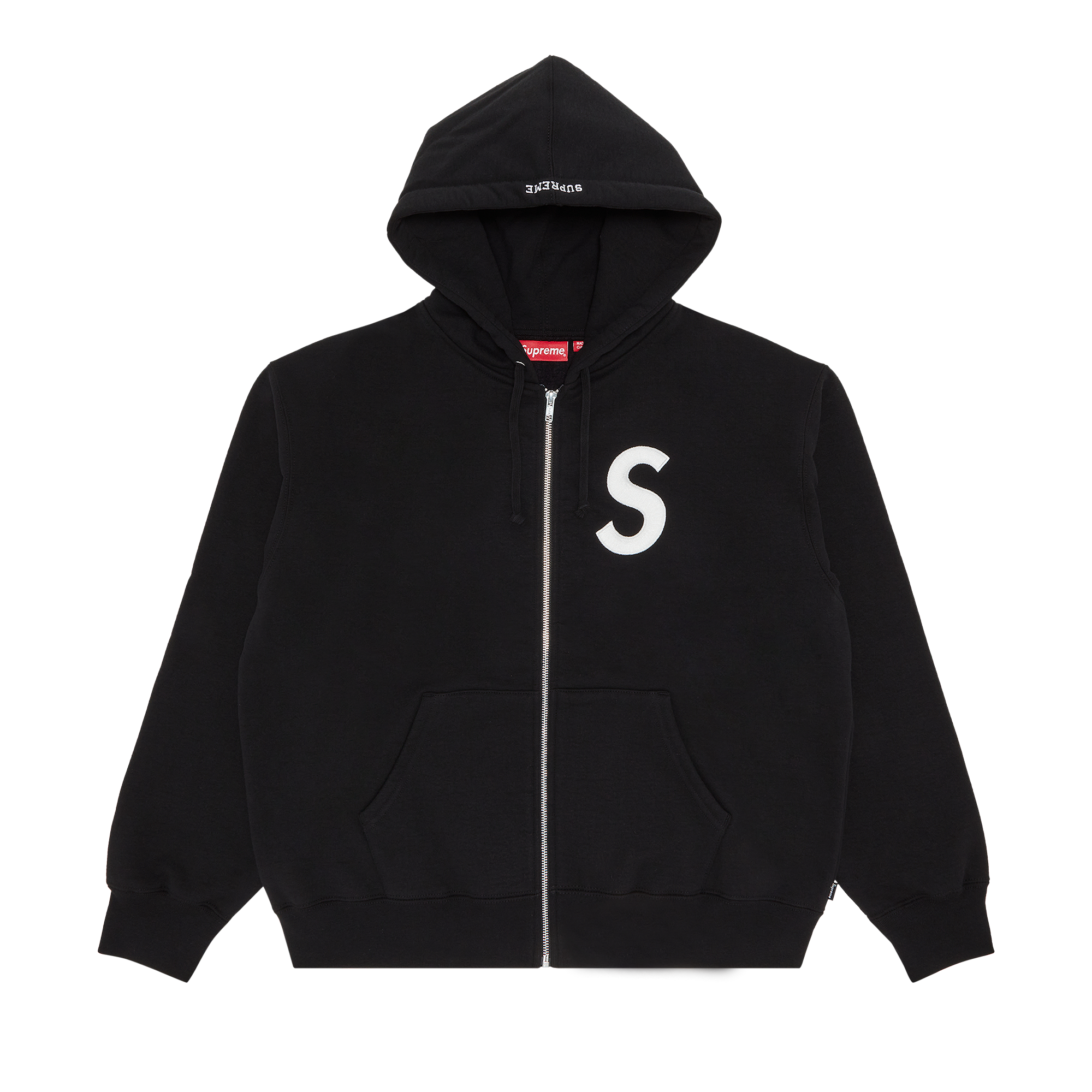 Pre-owned Supreme S Logo Zip Up Hooded Sweatshirt 'black'