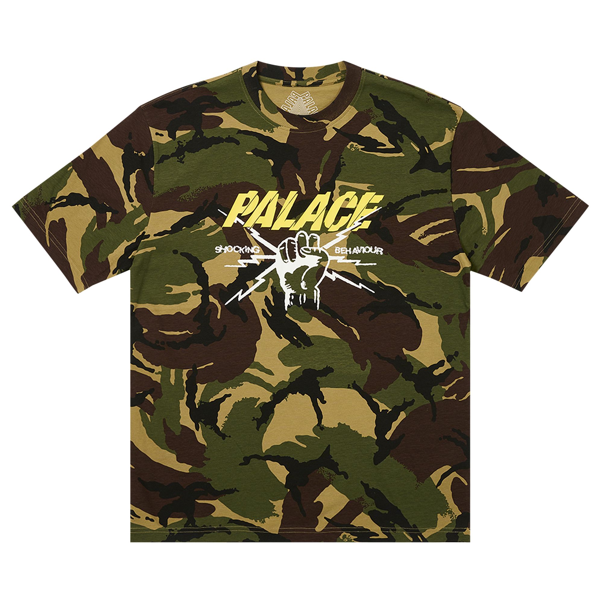 Palace Shocking Behaviour T-Shirt 'Woodland Camo' | Multi-Color | Men's Size L