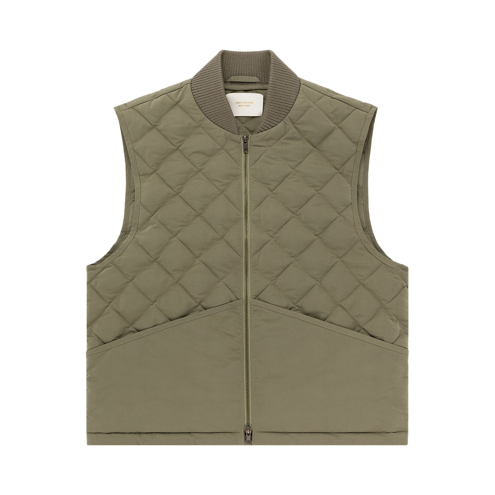Pre-owned Aimé Leon Dore Quilted Vest 'sea Grass' | Green | Men's Size Xl