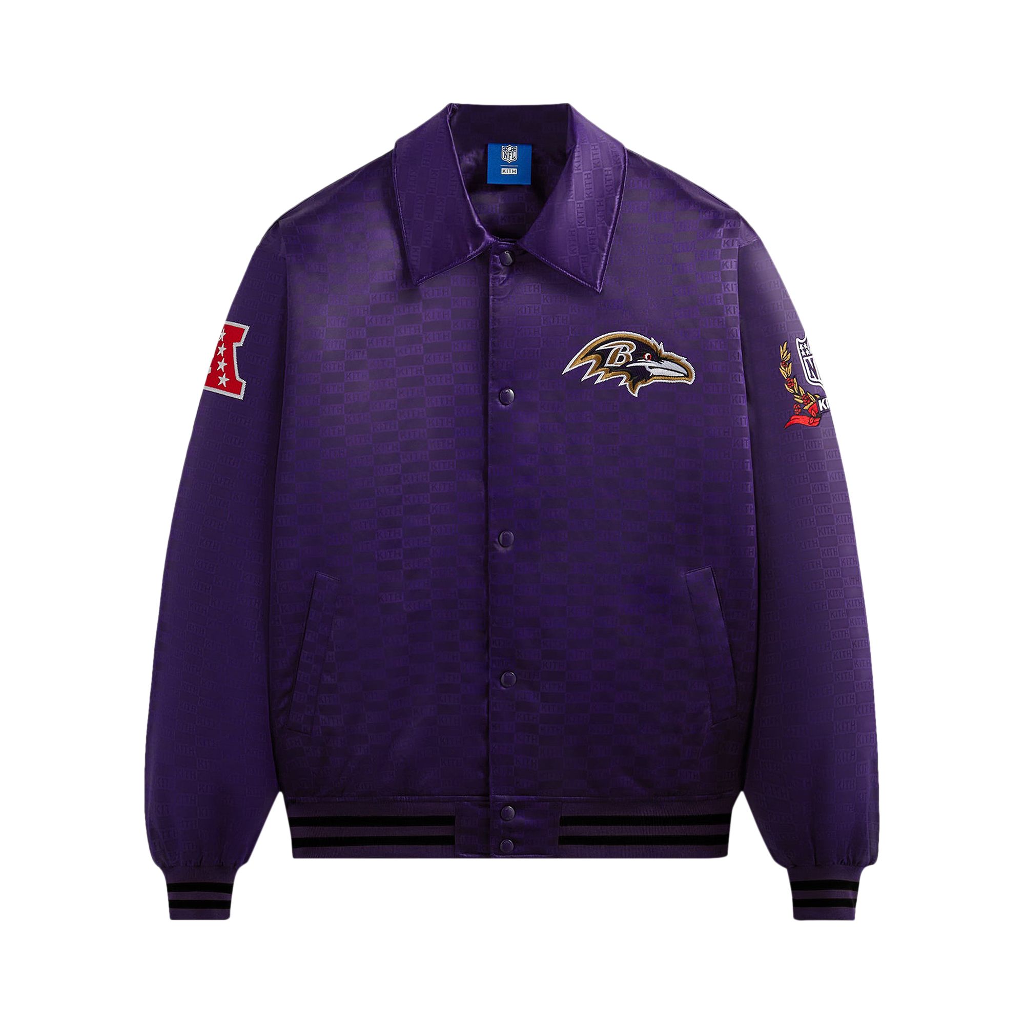 Kith For The NFL: Ravens Satin Bomber Jacket 'Traveler' | Purple | Men's Size S