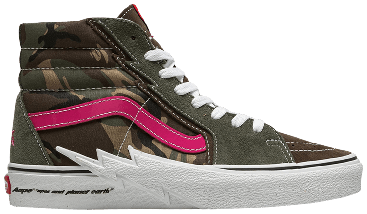 AAPE x Vans Sk8 Hi Bolt   Green Camo