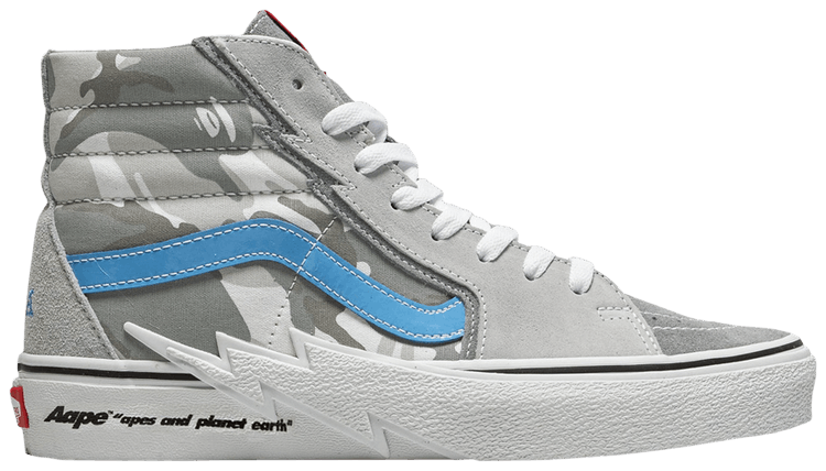 VANS x AAPE SK8-HI BOLT★コラボ★兼用★AAPE GREY/BLUE Buy AAPE x Sk8-Hi 'Bolt - Grey Camo' - VNA5JIVY31 | GOAT