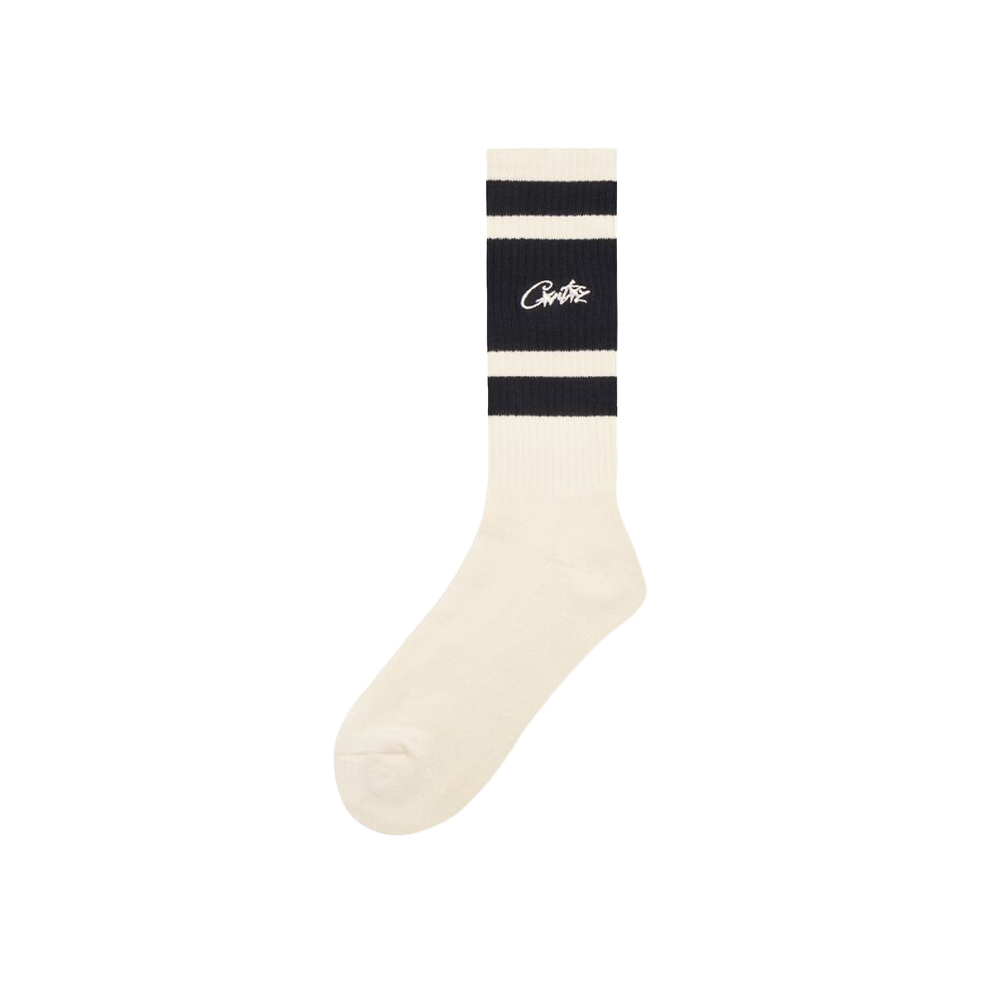 Pre-owned Corteiz Retro Socks 'cream/black' | Men's Size Onesize In White
