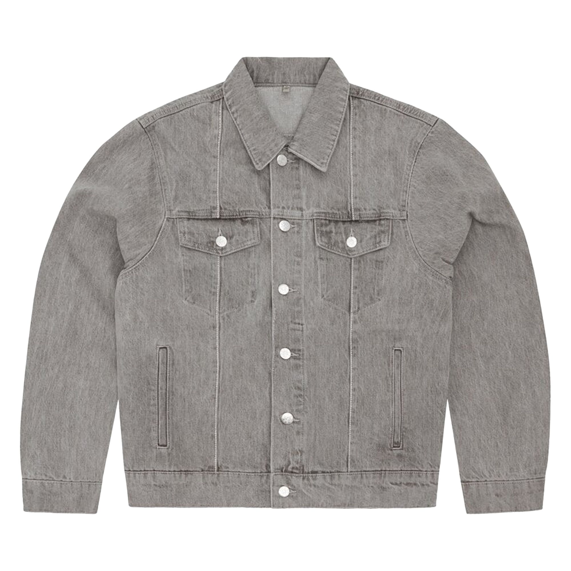 Pre-owned Corteiz C-star Denim Trucker Jacket 'grey'