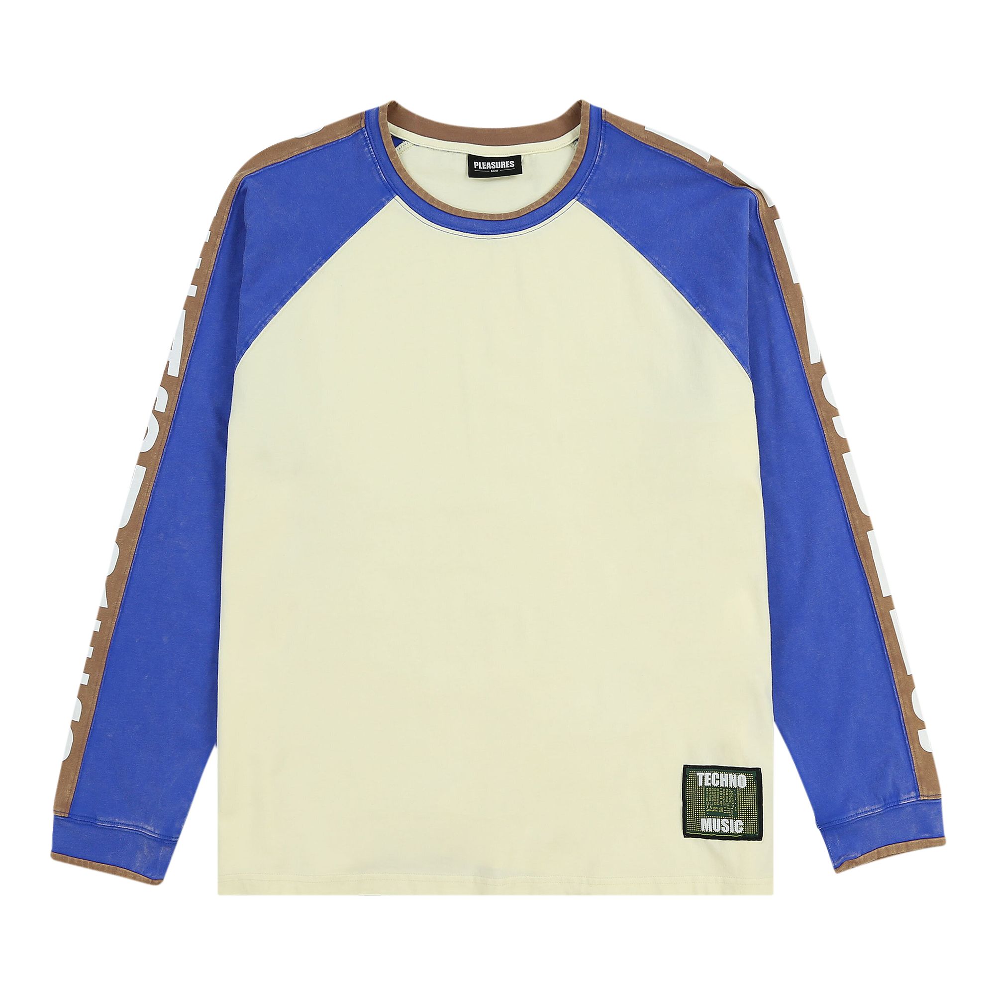 Pleasures Techno Raglan Long-Sleeve Tee 'Off White' | Cream | Men's Size XL