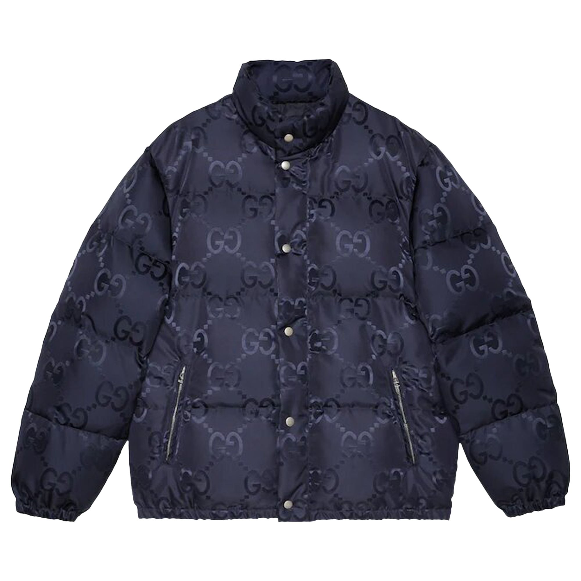Pre-owned Gucci Jumbo Gg Canvas Down Jacket 'blue' | Men's Size 46