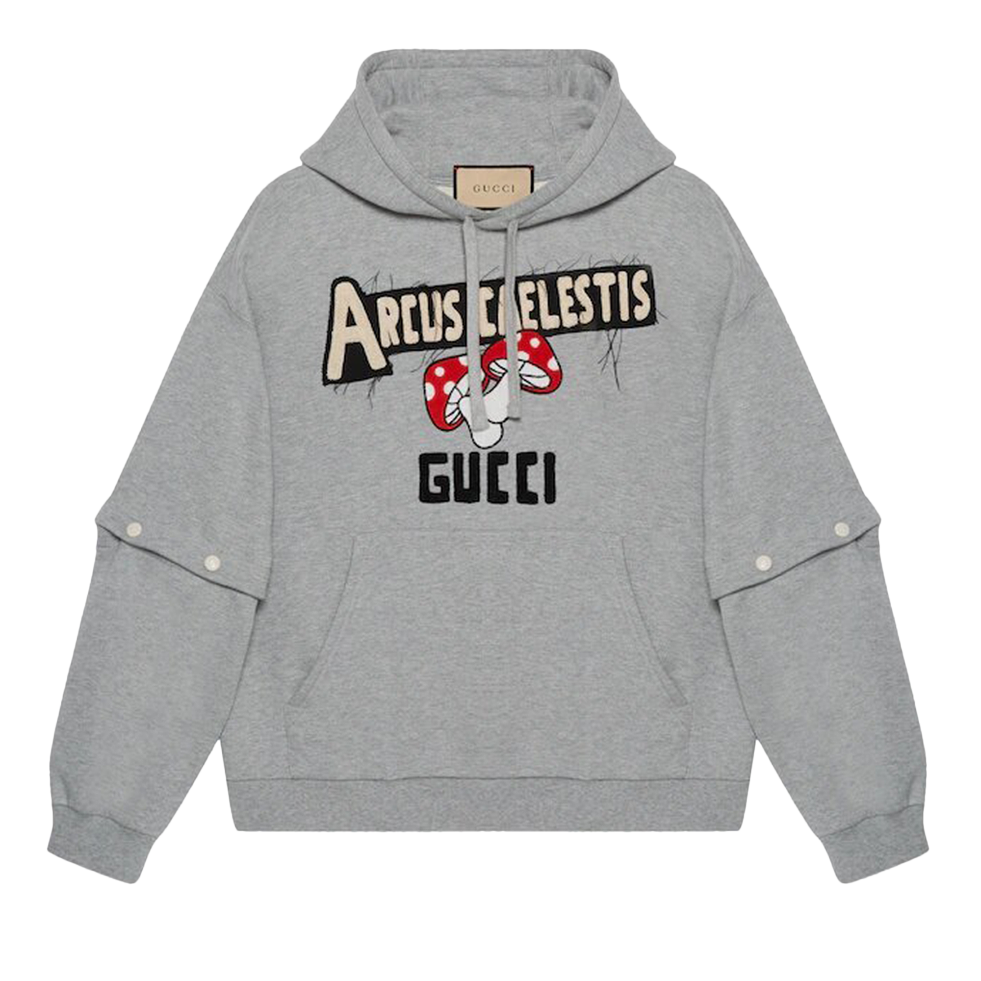 Pre-owned Gucci Embroidered Hoodie 'medium Grey'