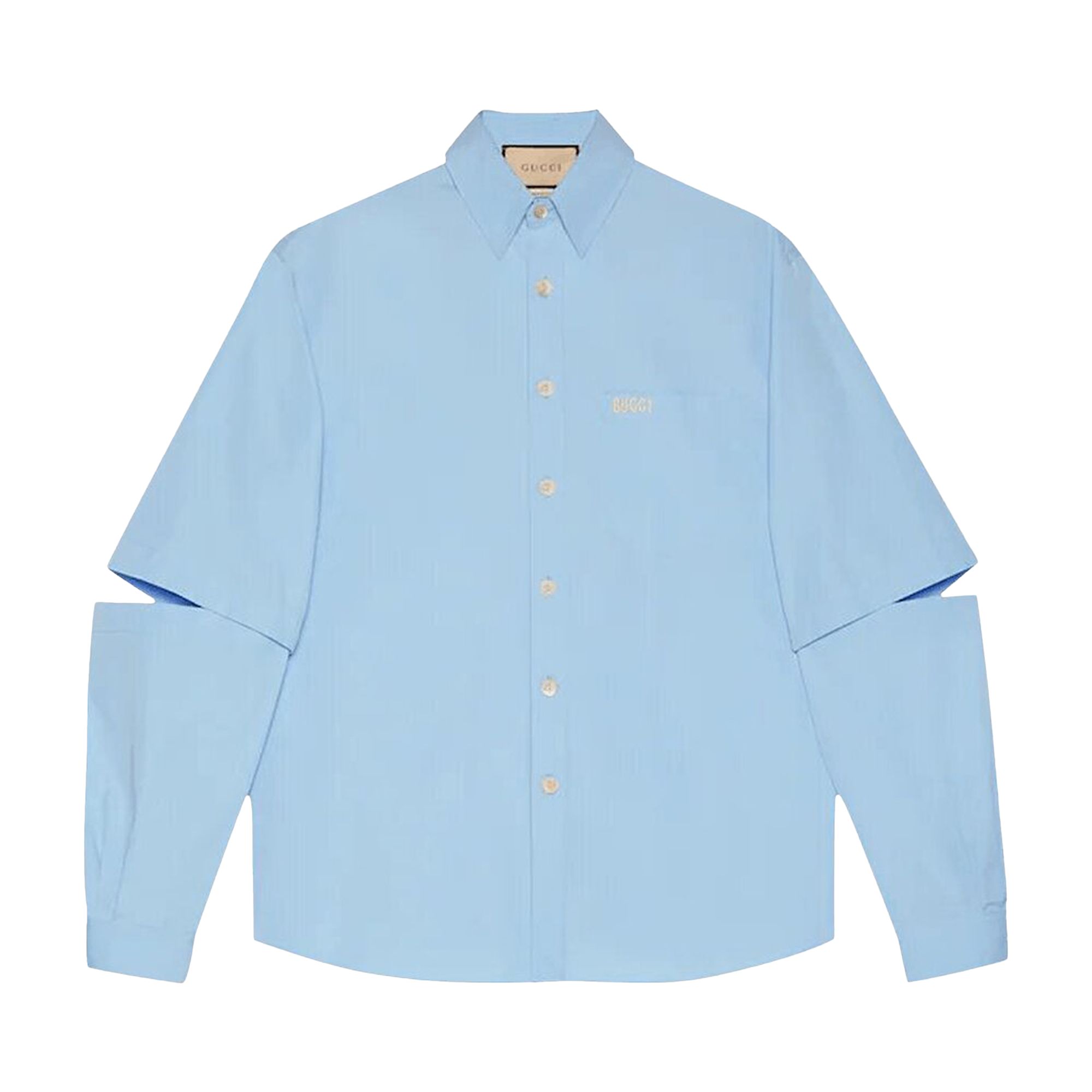 Pre-owned Gucci Embroidery Poplin Shirt 'sky Blue' | Men's Size 52