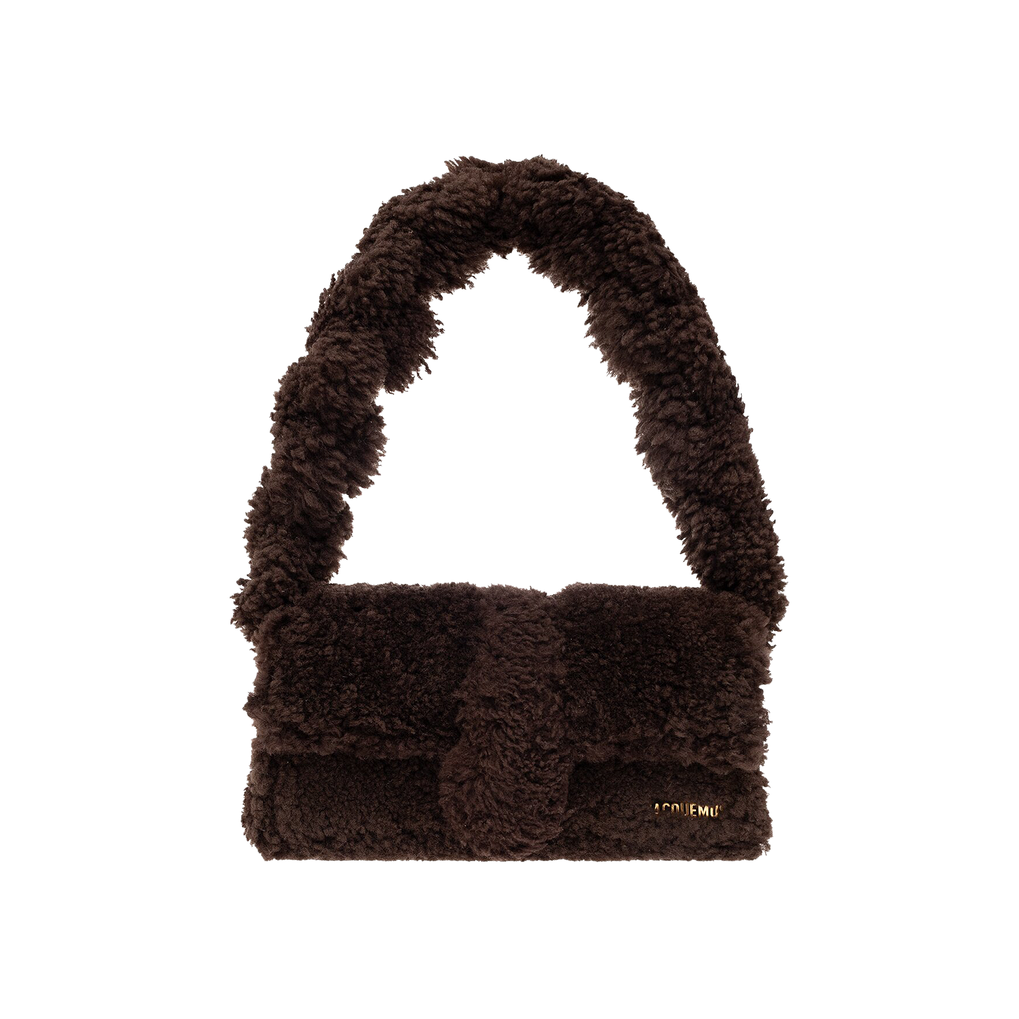 Pre-owned Jacquemus Le Bambidou Fur Shoulder Bag 'dark Brown'